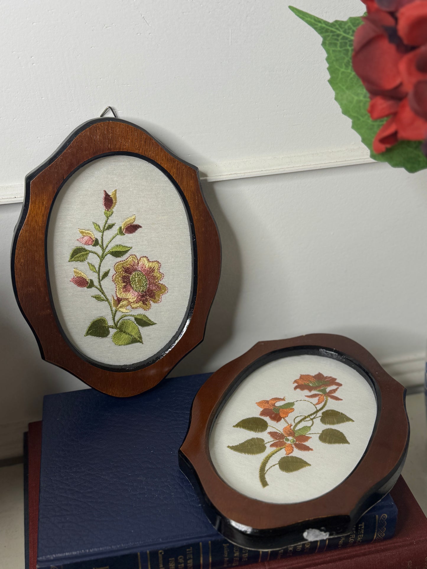 The Rosemere Collection – Vintage Floral Embroidery in Carved Frames