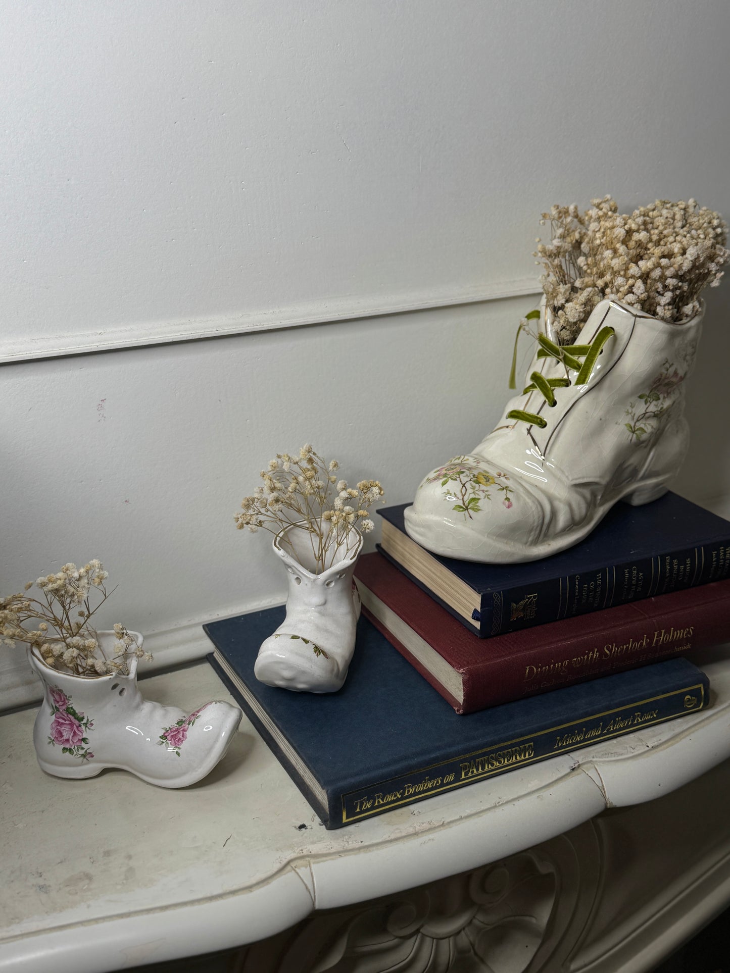 Vintage 1980s Ceramic Boot Planters