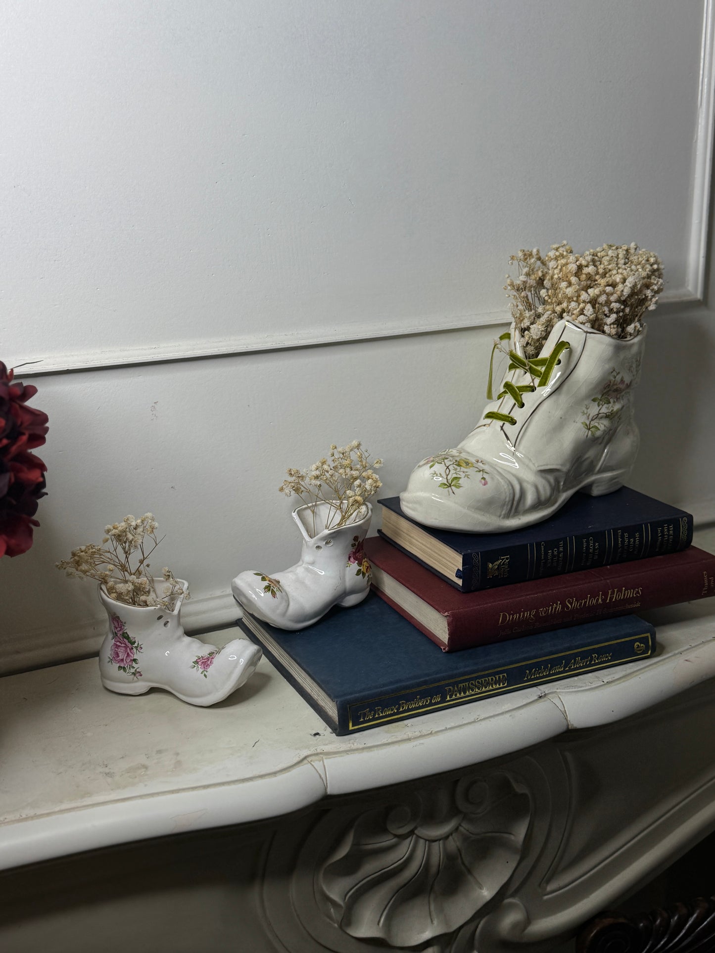 Vintage 1980s Ceramic Boot Planters
