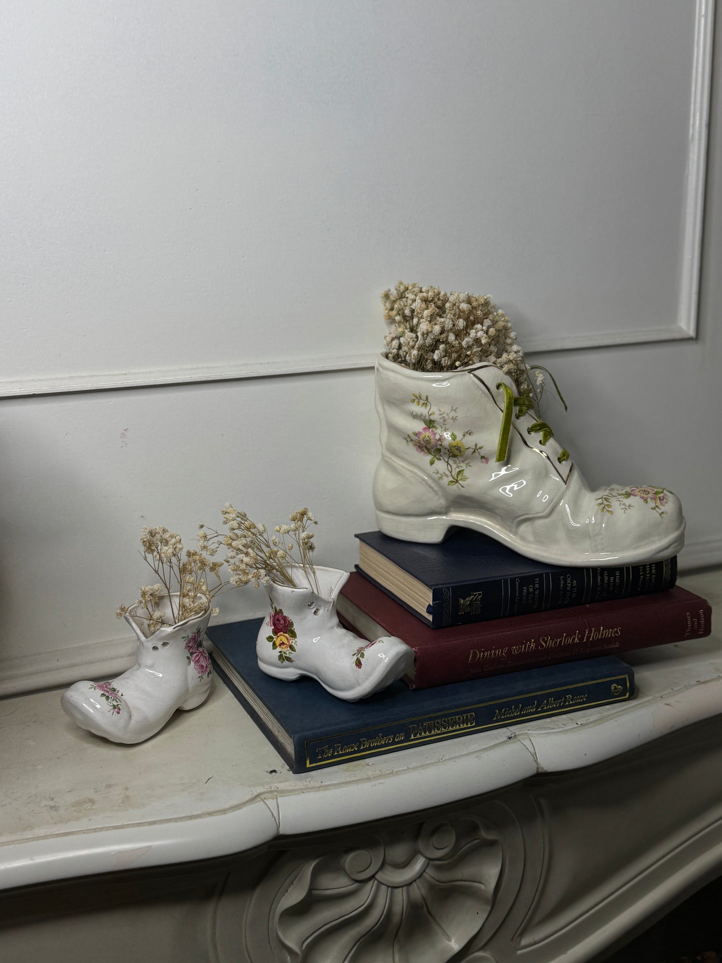 Vintage 1980s Ceramic Boot Planters