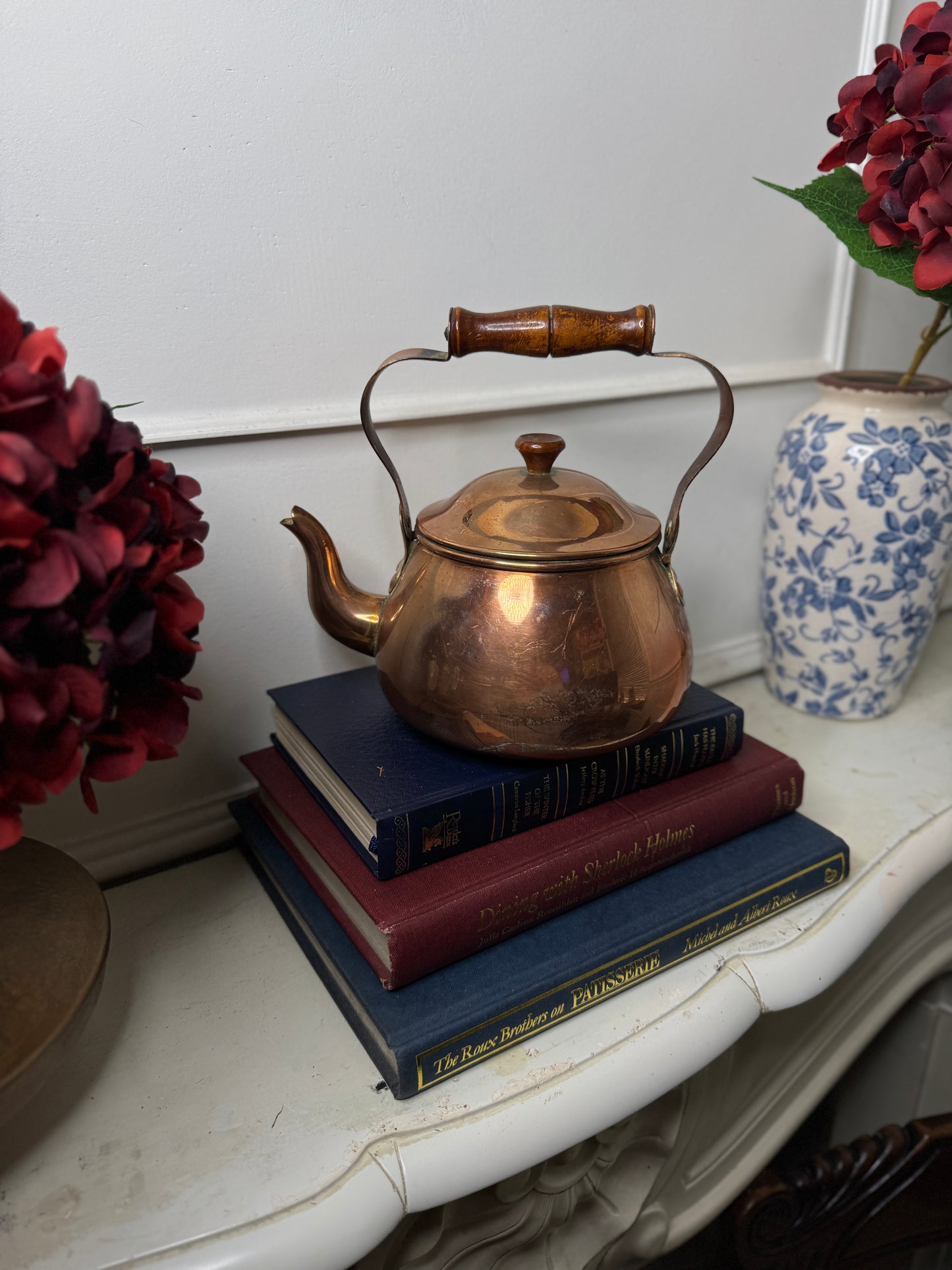 Brass Vintage Teapot – Rustic Antique Teapot for Display