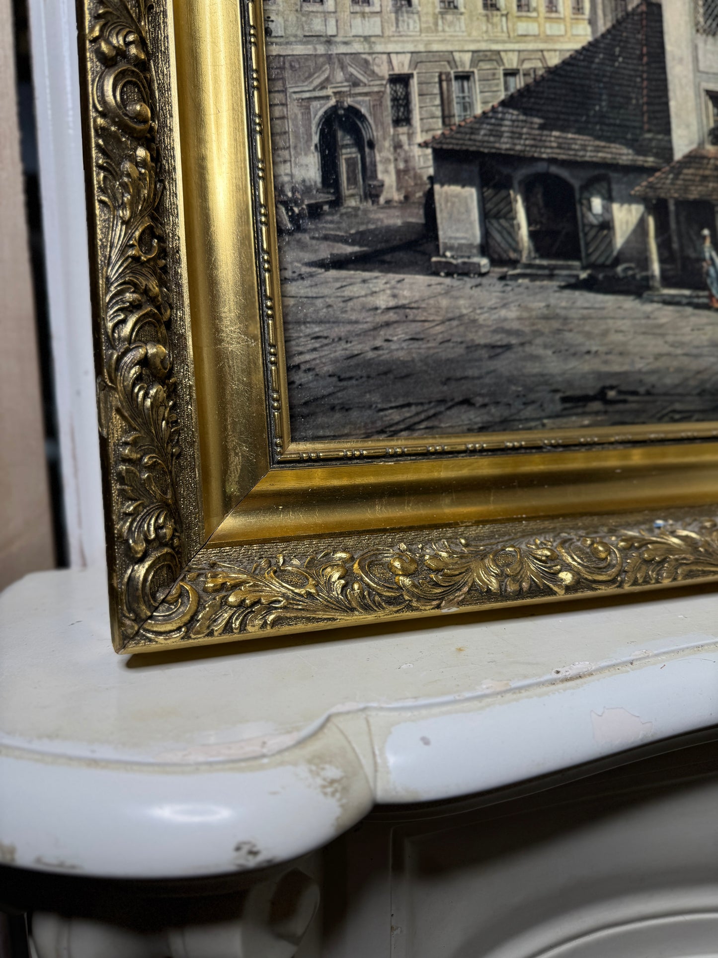 Extra Large - Antique Gold Flower Detailed Ornate Frame
