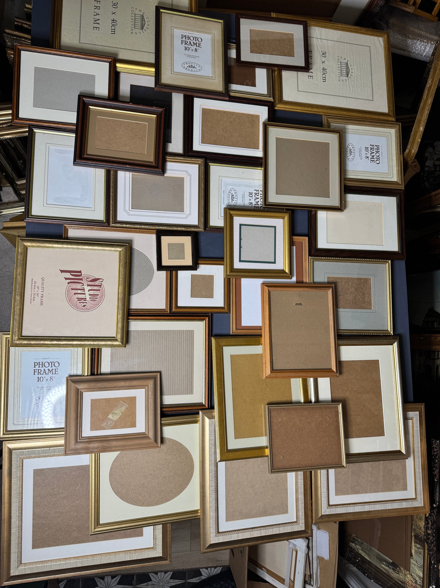 Job Lot of 33 Vintage Frames | Mixed Wooden & Gold Frames -Perfect to cover a Large Wall or Staircase Gallery Wall