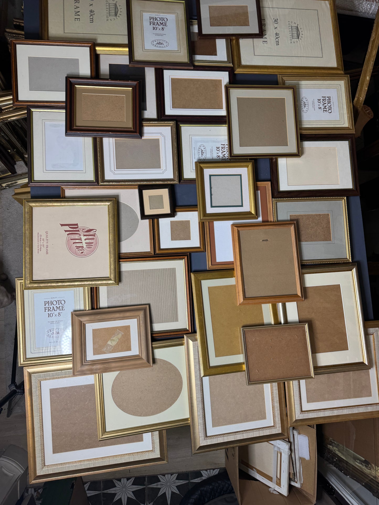 Job Lot of 33 Vintage Frames | Mixed Wooden & Gold Frames -Perfect to cover a Large Wall or Staircase Gallery Wall