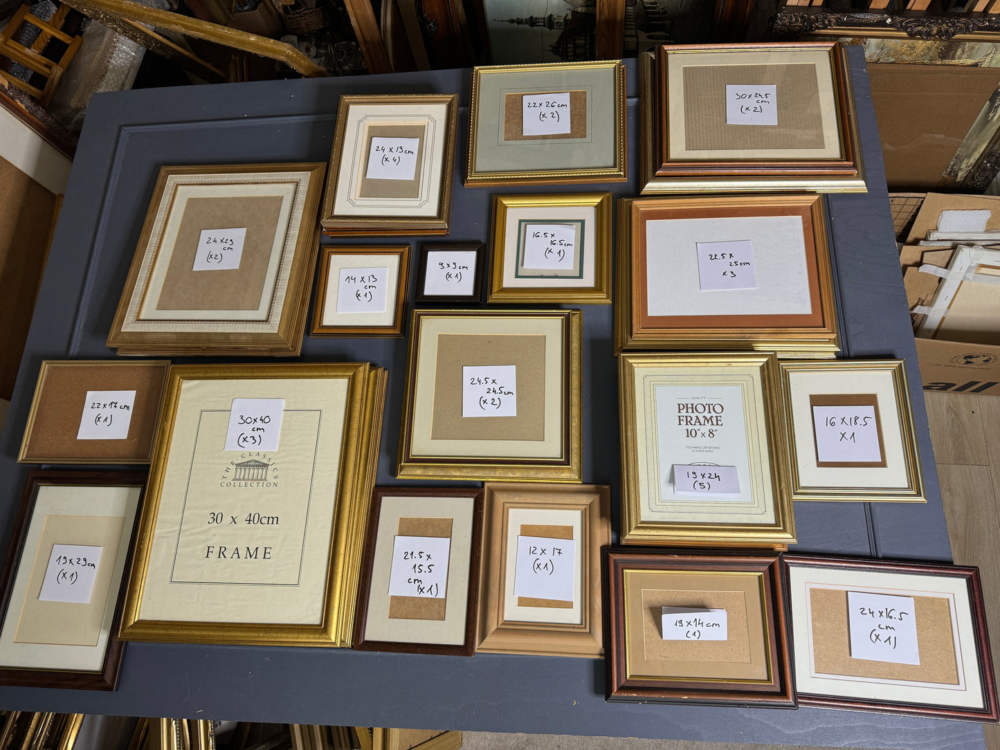 Job Lot of 33 Vintage Frames | Mixed Wooden & Gold Frames -Perfect to cover a Large Wall or Staircase Gallery Wall