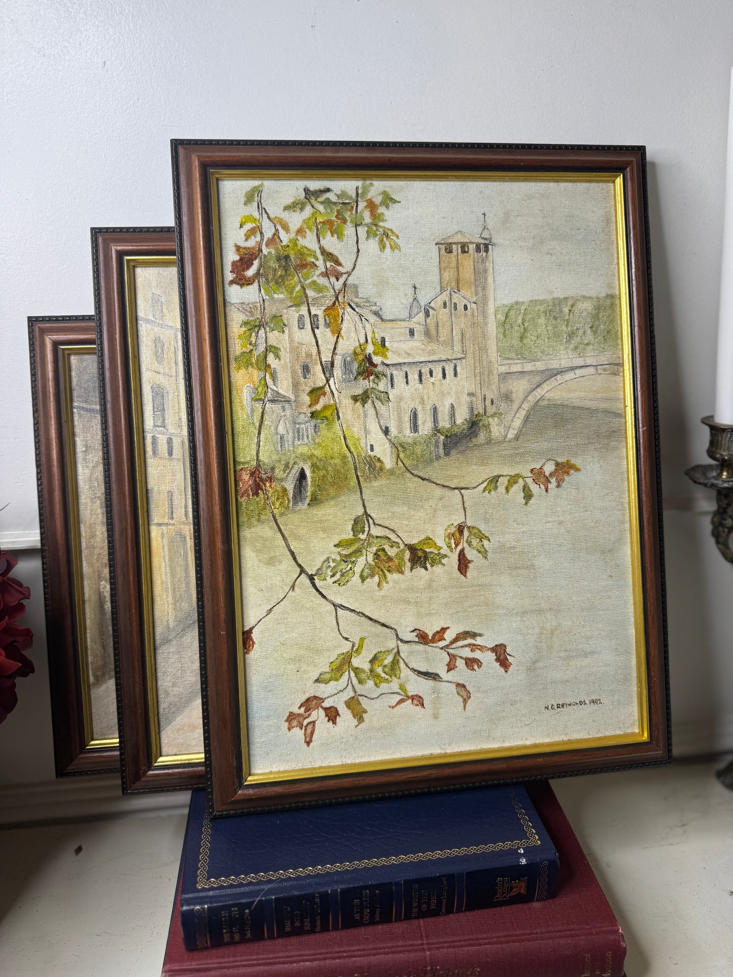 Vintage Oil Painting Gallery Set | N.G. Reynolds – Peaceful Roads & Countryside