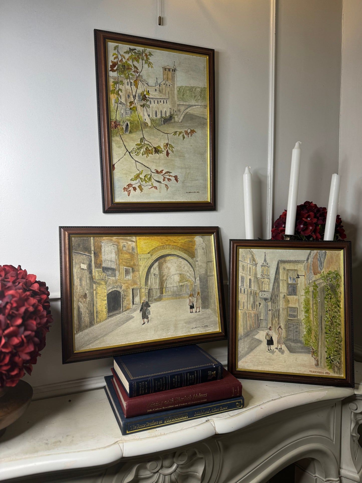 Vintage Oil Painting Gallery Set | N.G. Reynolds – Peaceful Roads & Countryside