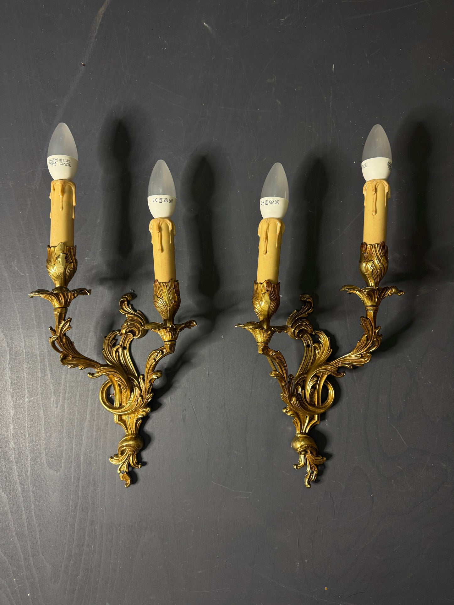 French Leaf Gilded Antique Wall Lights & Wall Scone