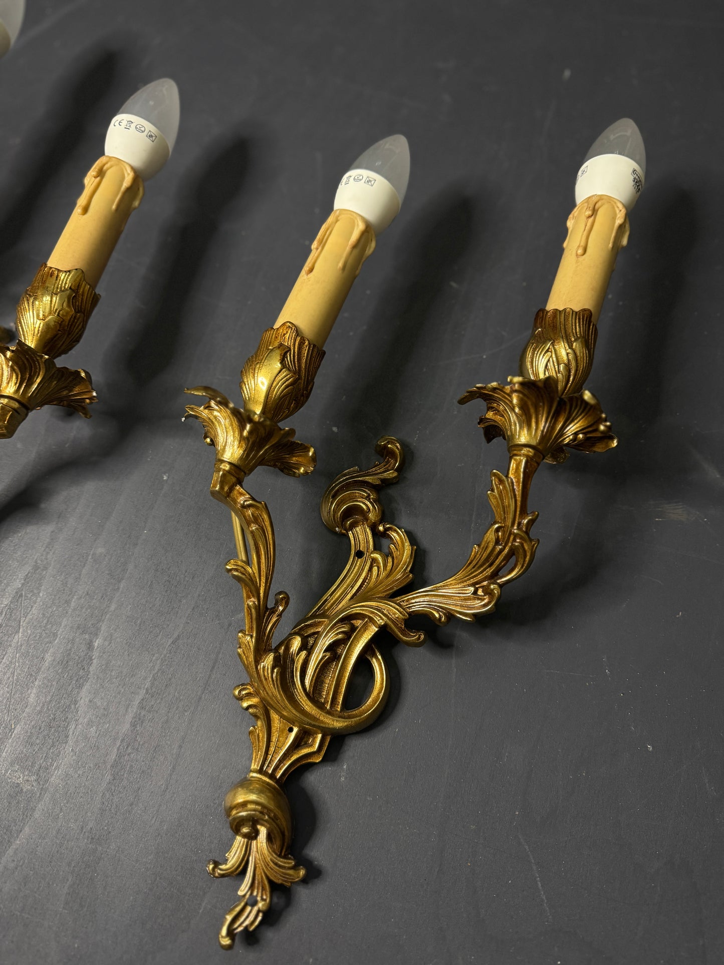 French Leaf Gilded Antique Wall Lights & Wall Scone