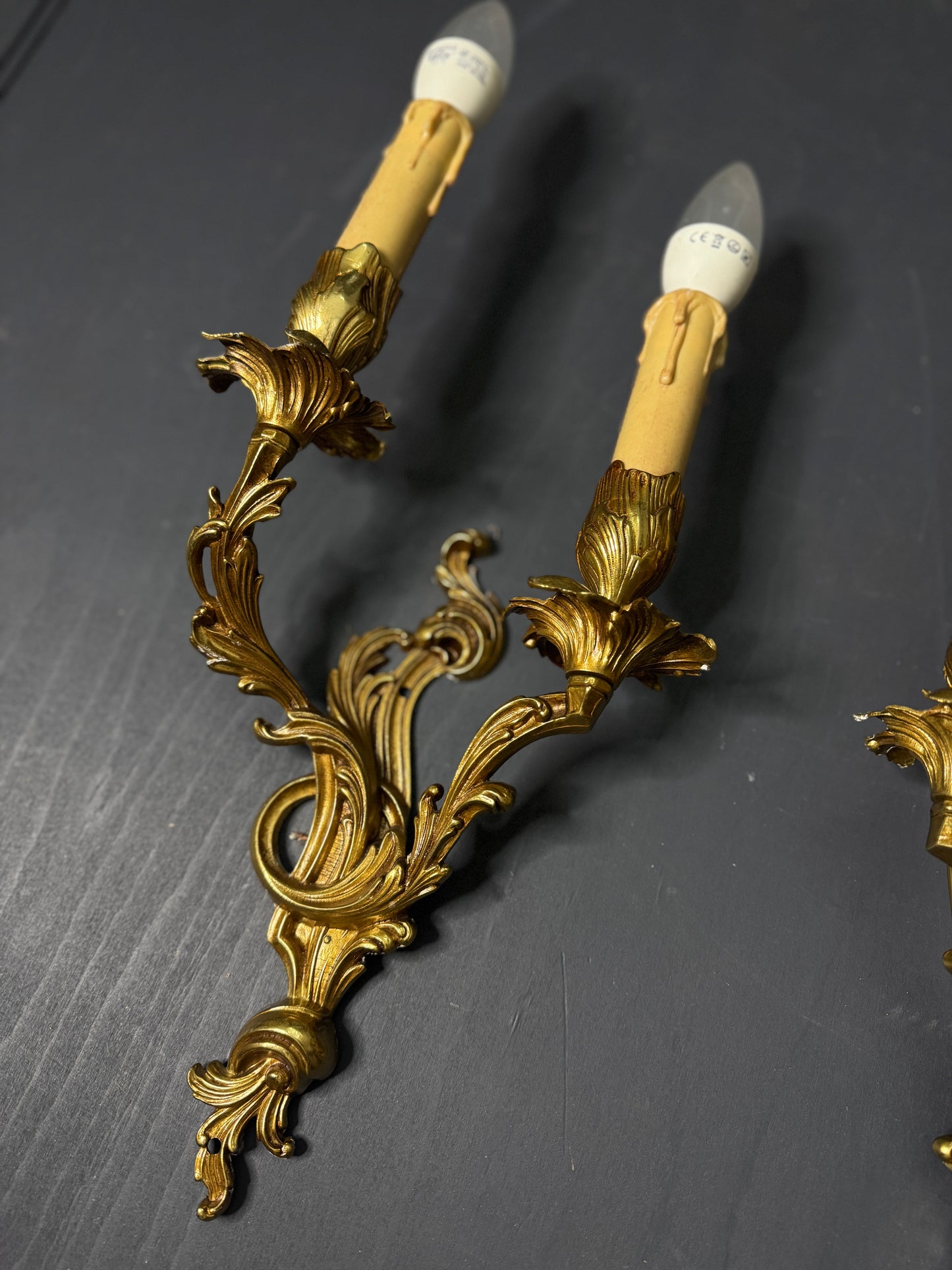 French Leaf Gilded Antique Wall Lights & Wall Scone