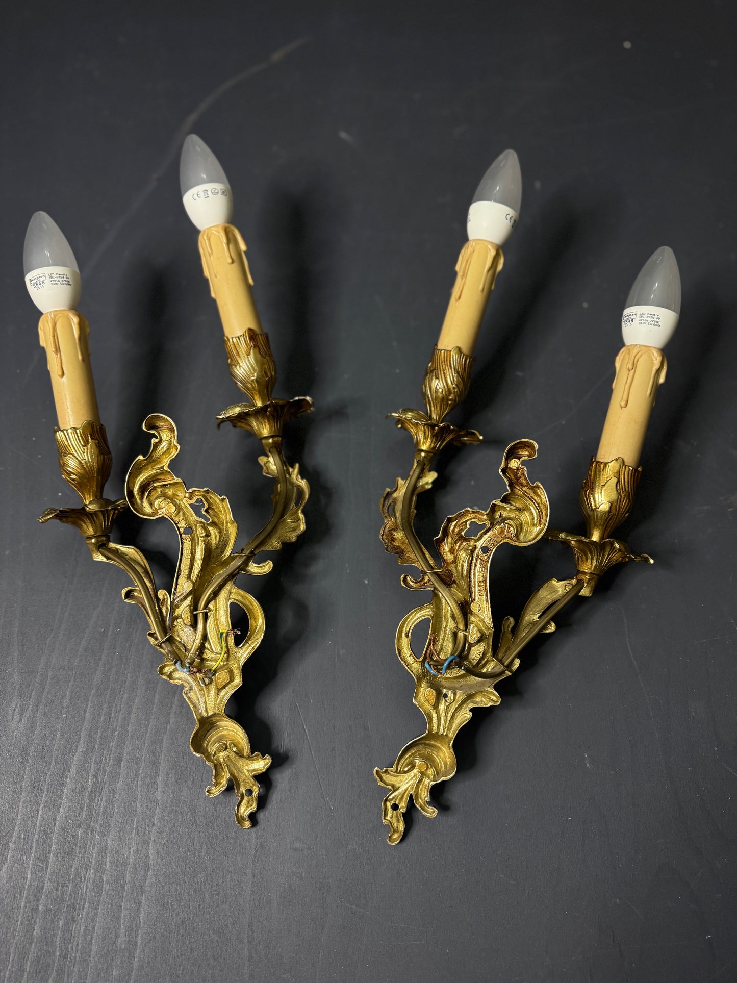French Leaf Gilded Antique Wall Lights & Wall Scone