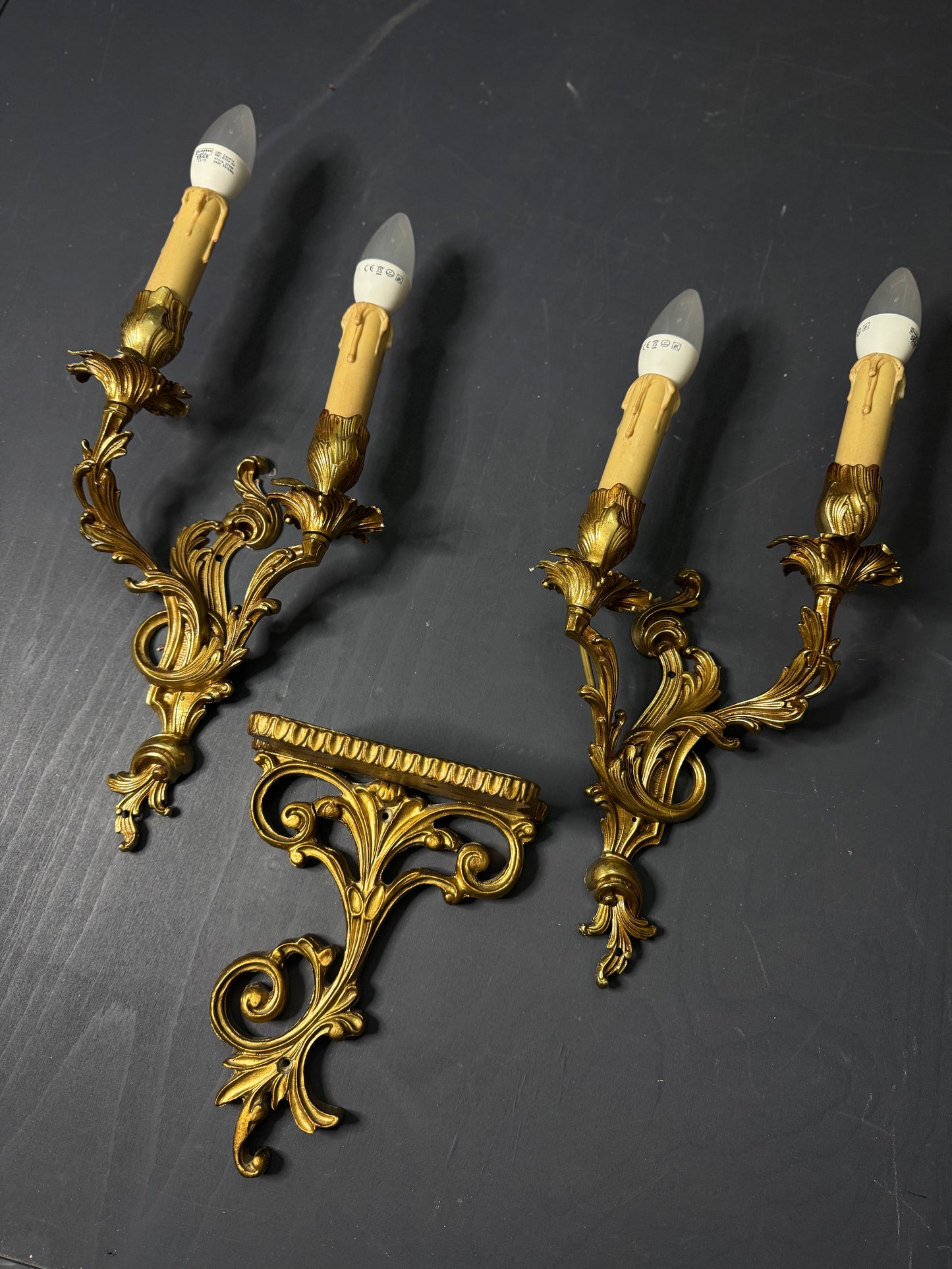 French Leaf Gilded Antique Wall Lights & Wall Scone