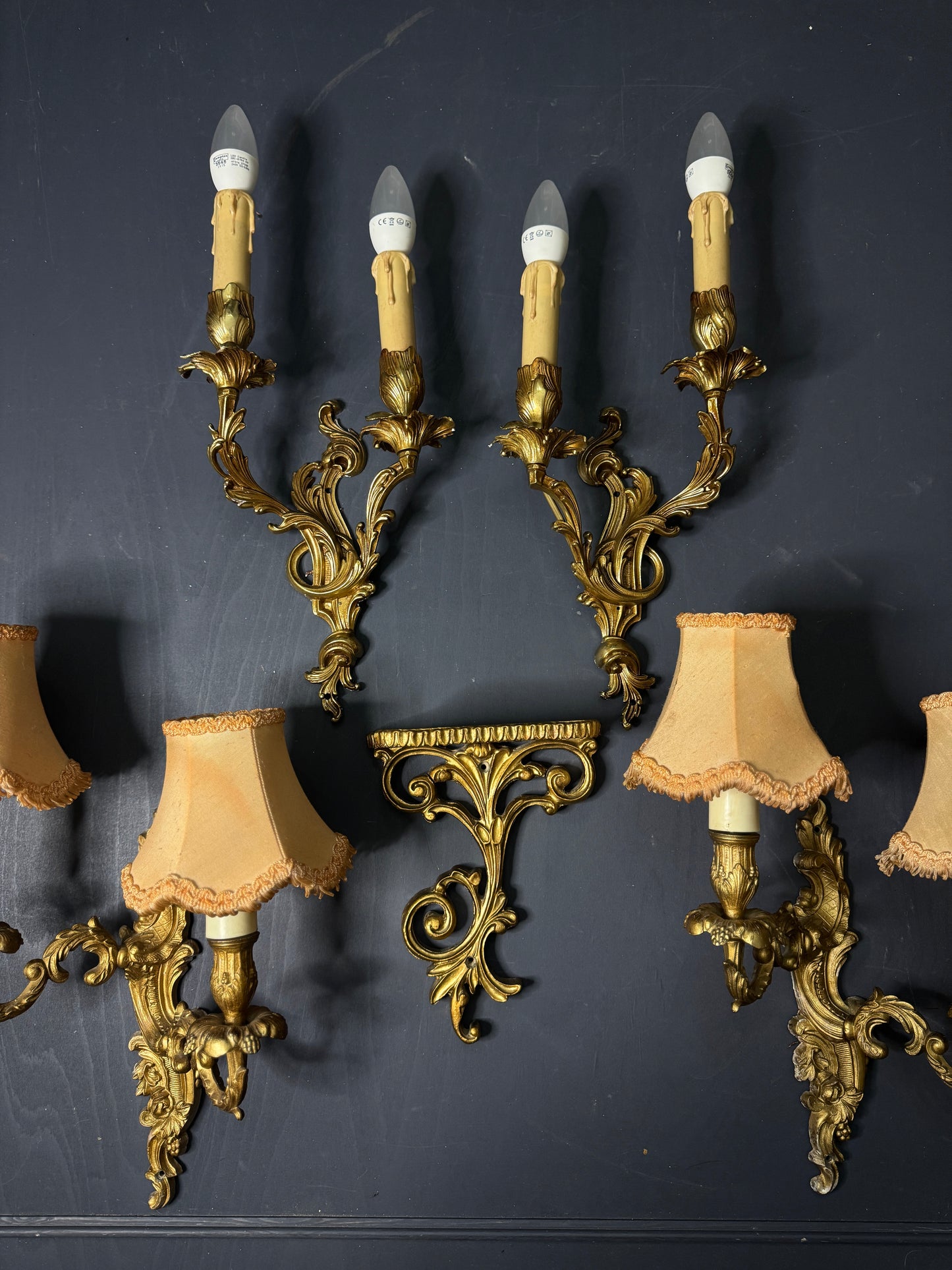 French Leaf Gilded Antique Wall Lights & Wall Scone