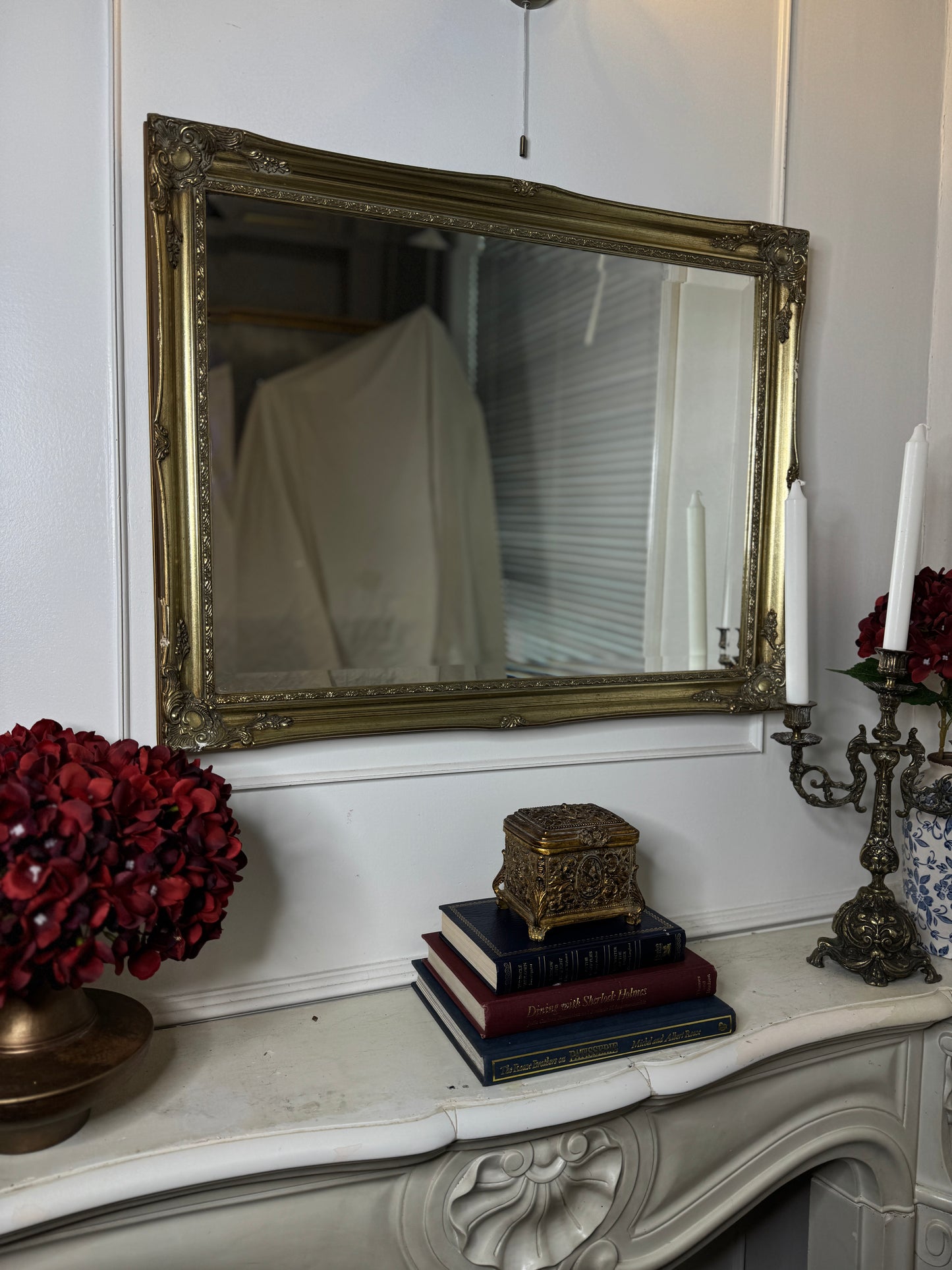 Vintage French Styled Bevelled Gold Mirror in Sorelle Frame
