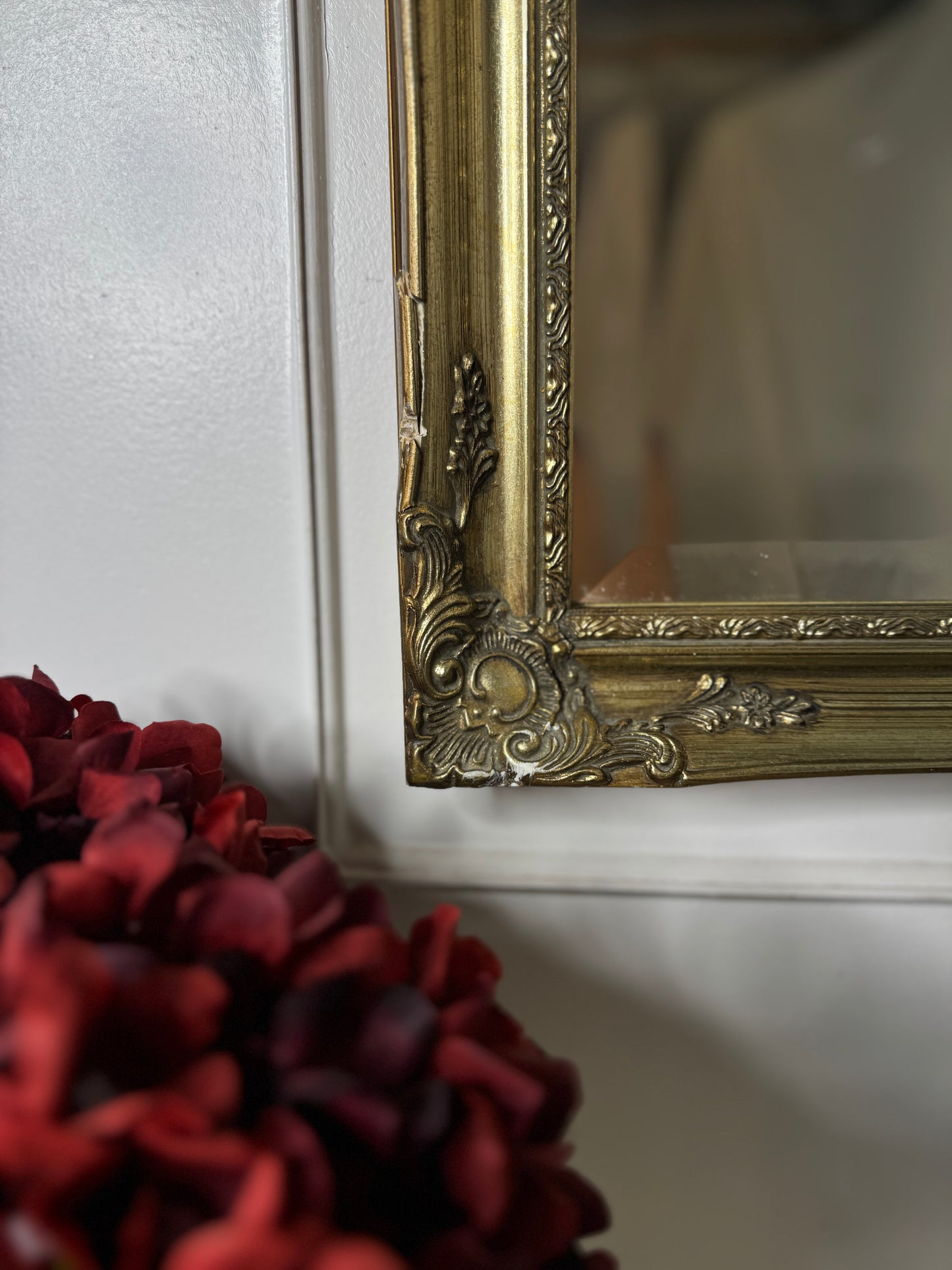 Vintage French Styled Bevelled Gold Mirror in Sorelle Frame
