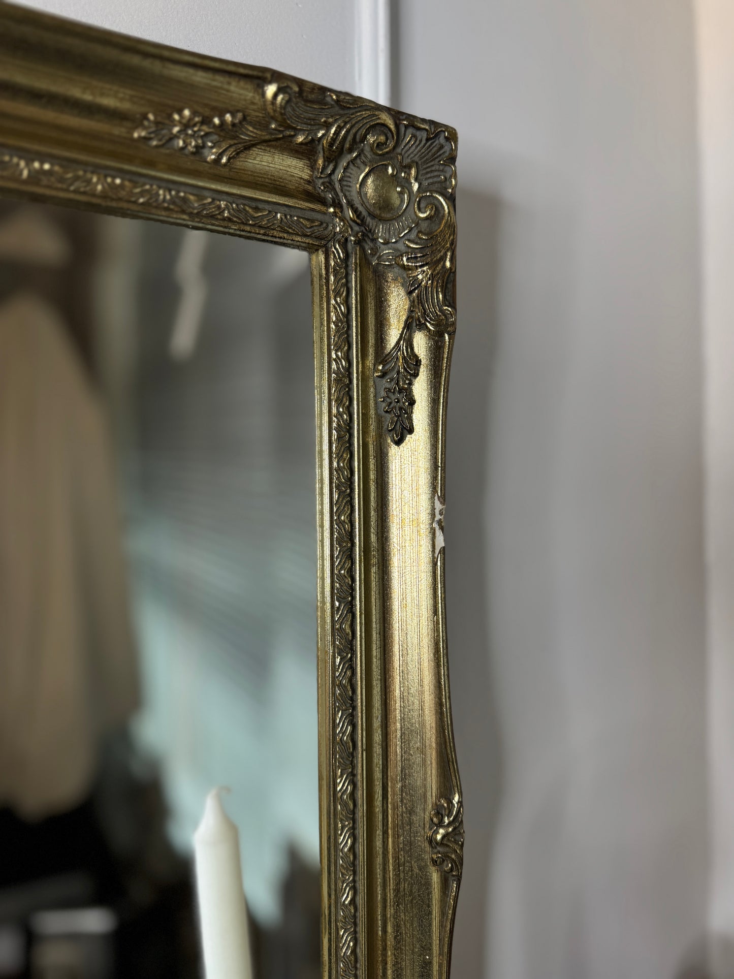 Vintage French Styled Bevelled Gold Mirror in Sorelle Frame