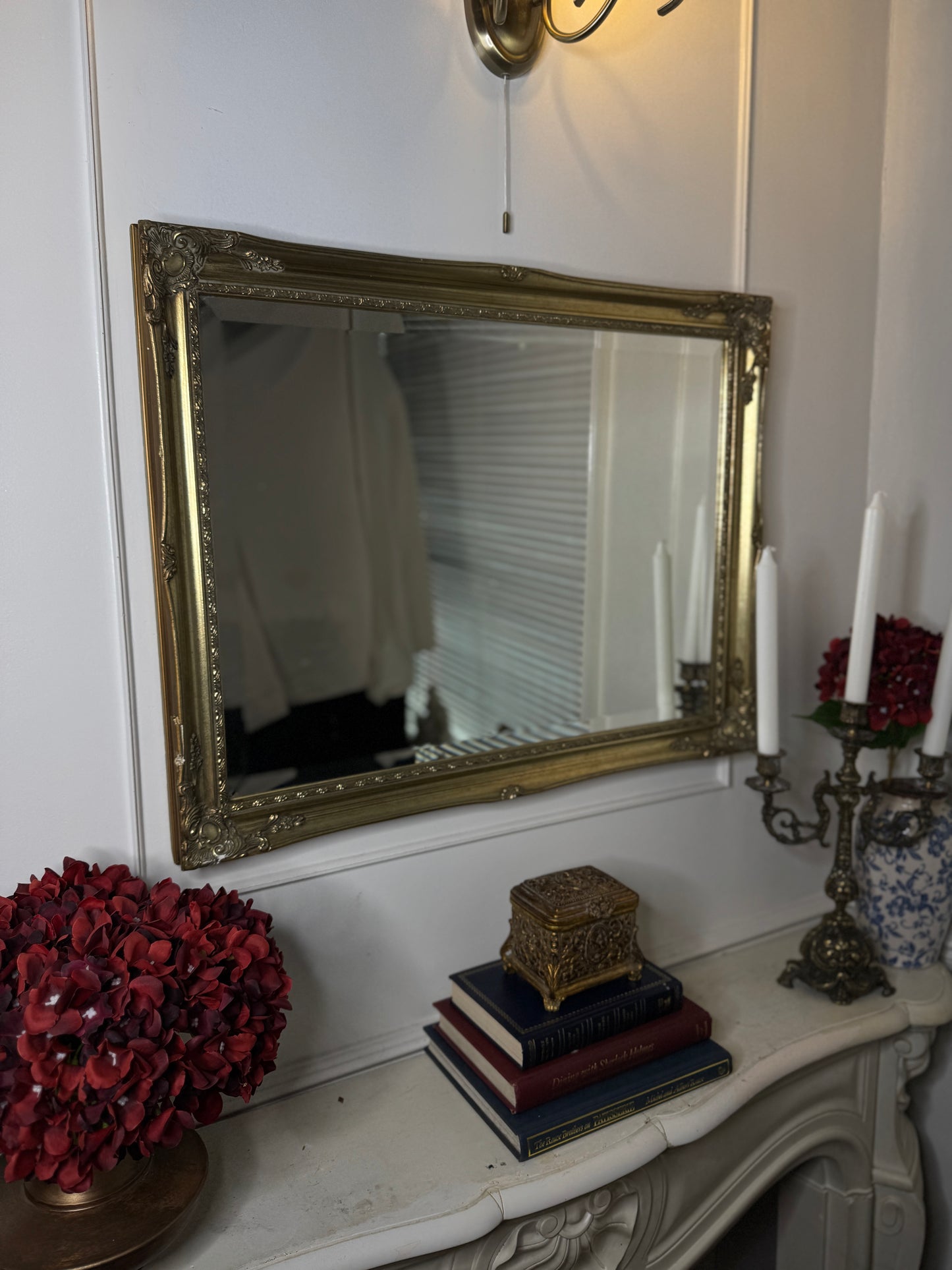 Vintage French Styled Bevelled Gold Mirror in Sorelle Frame