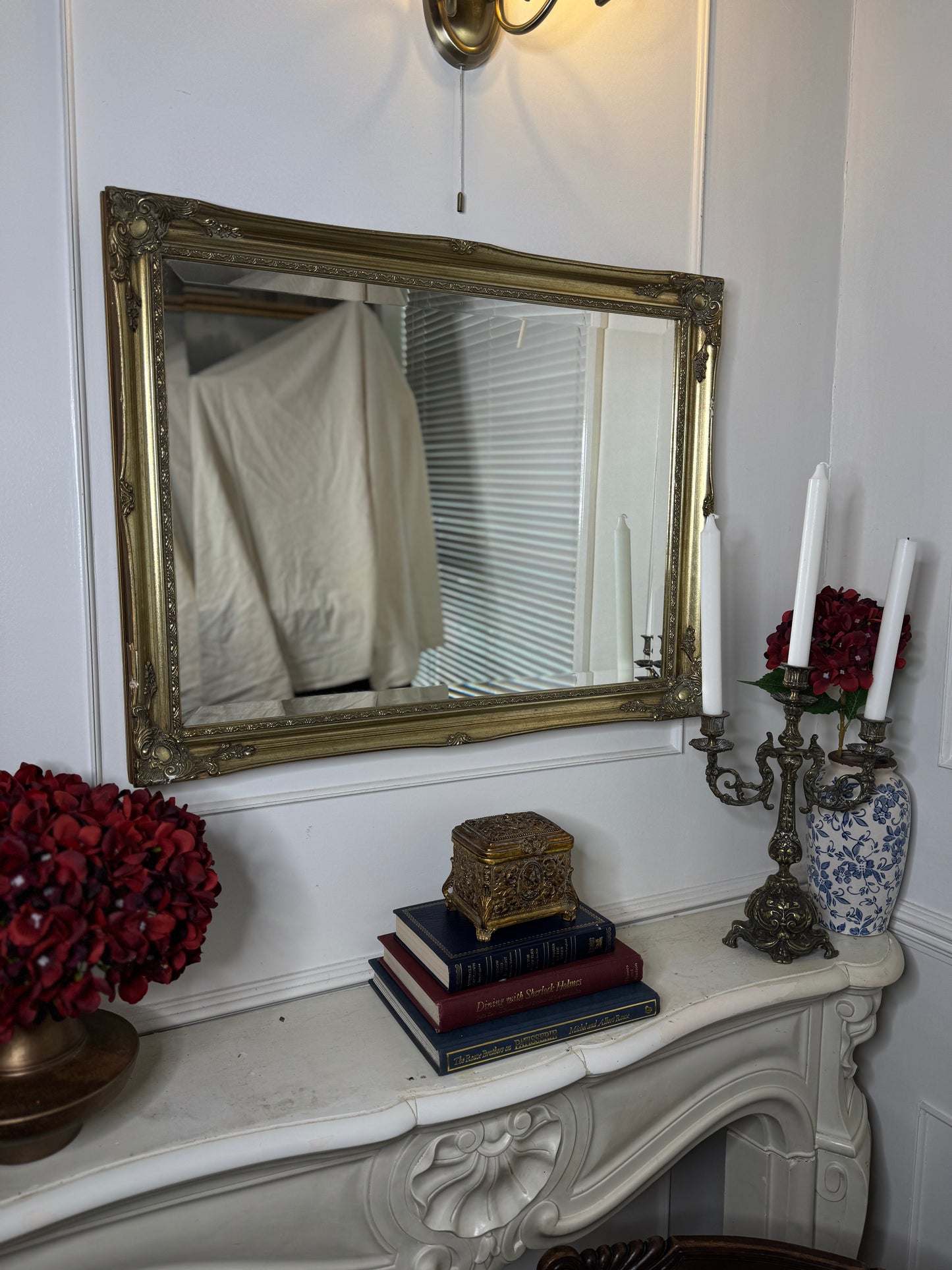 Vintage French Styled Bevelled Gold Mirror in Sorelle Frame