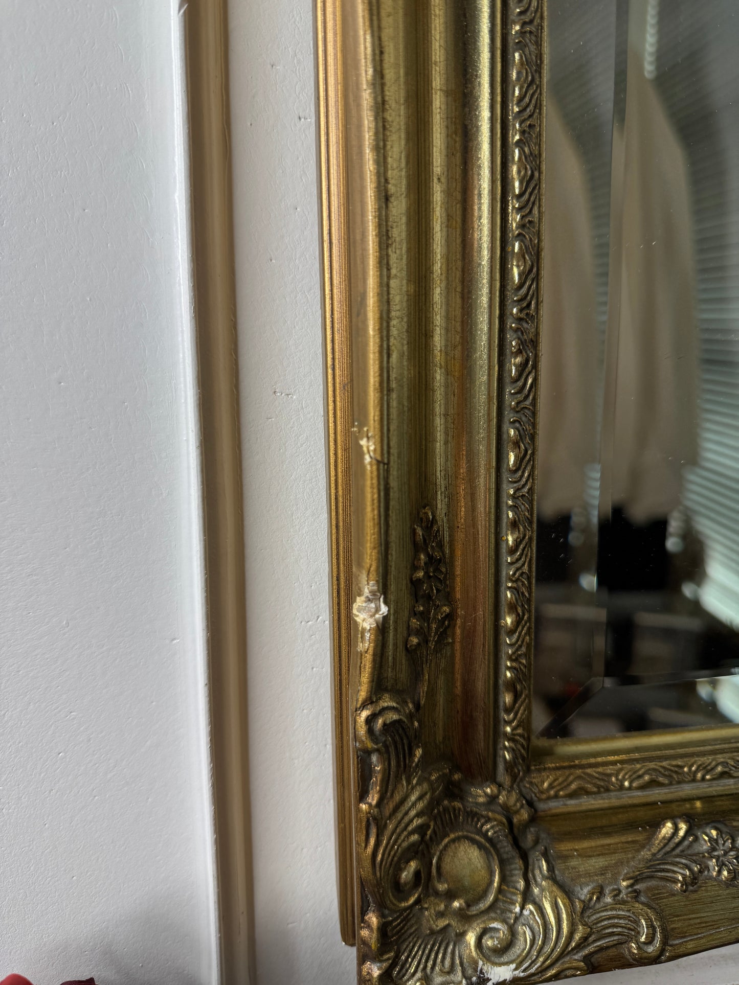 Vintage French Styled Bevelled Gold Mirror in Sorelle Frame