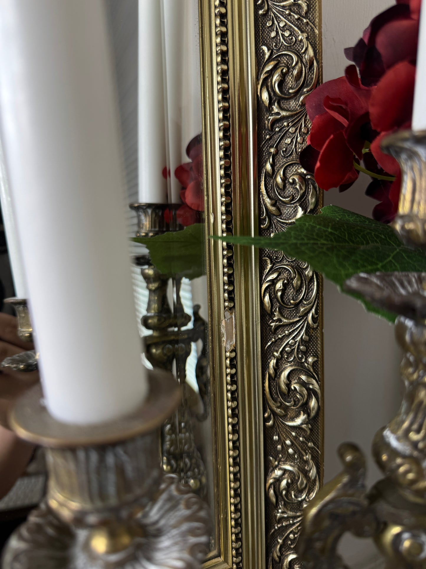 Vintage Large Gold Heavy Mirror in Belvoir Frame