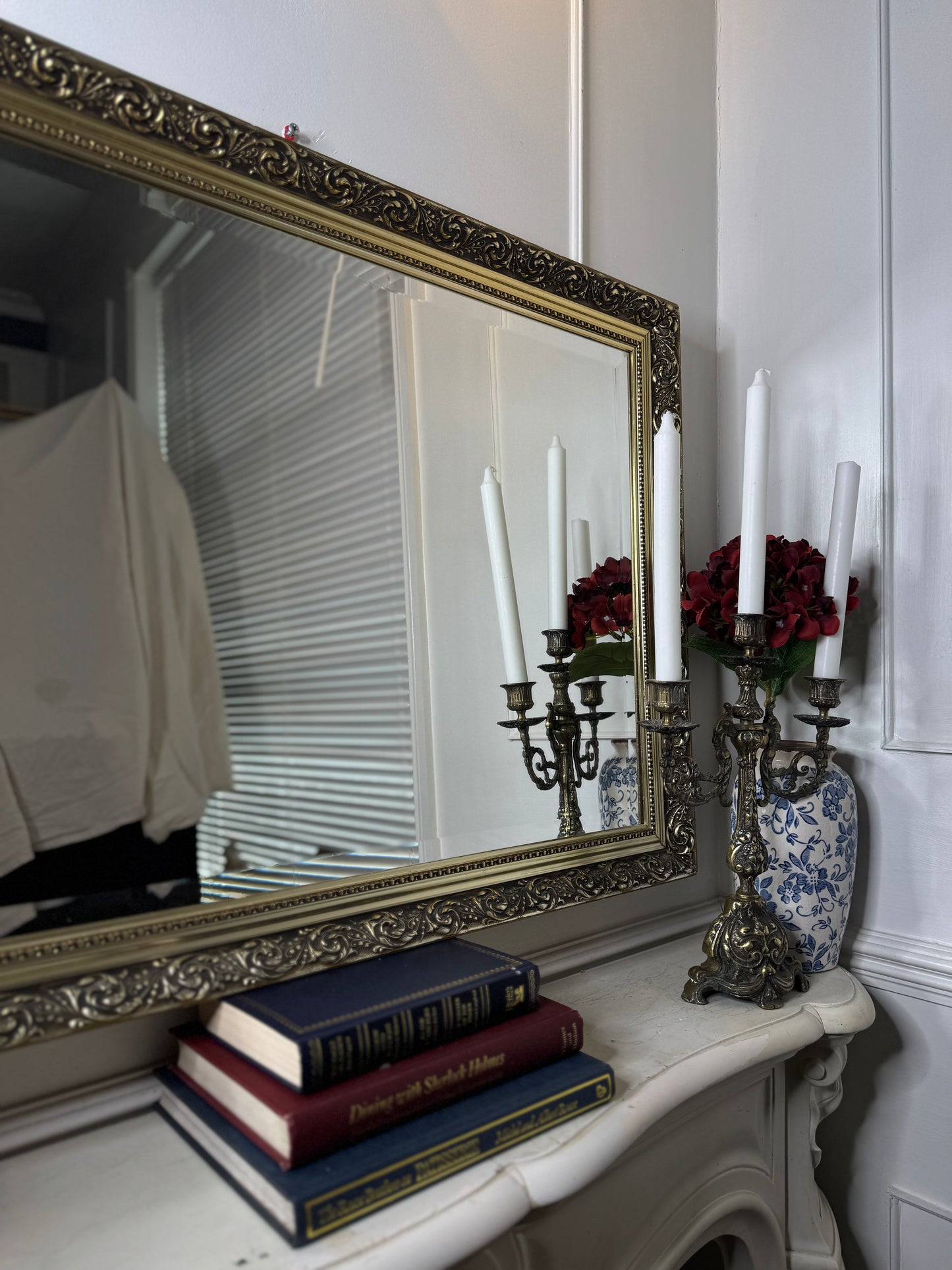 Vintage Large Gold Heavy Mirror in Belvoir Frame