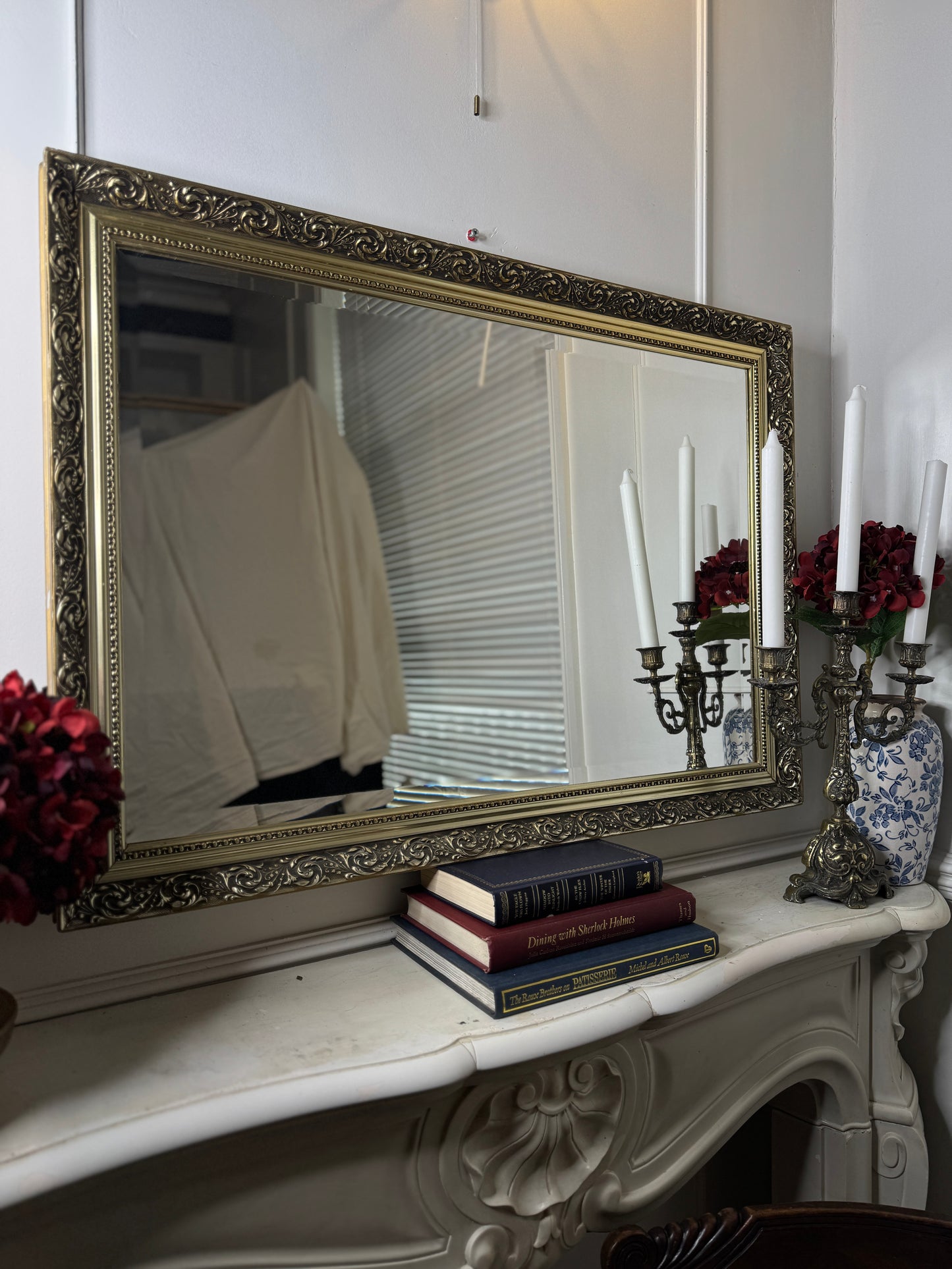 Vintage Large Gold Heavy Mirror in Belvoir Frame