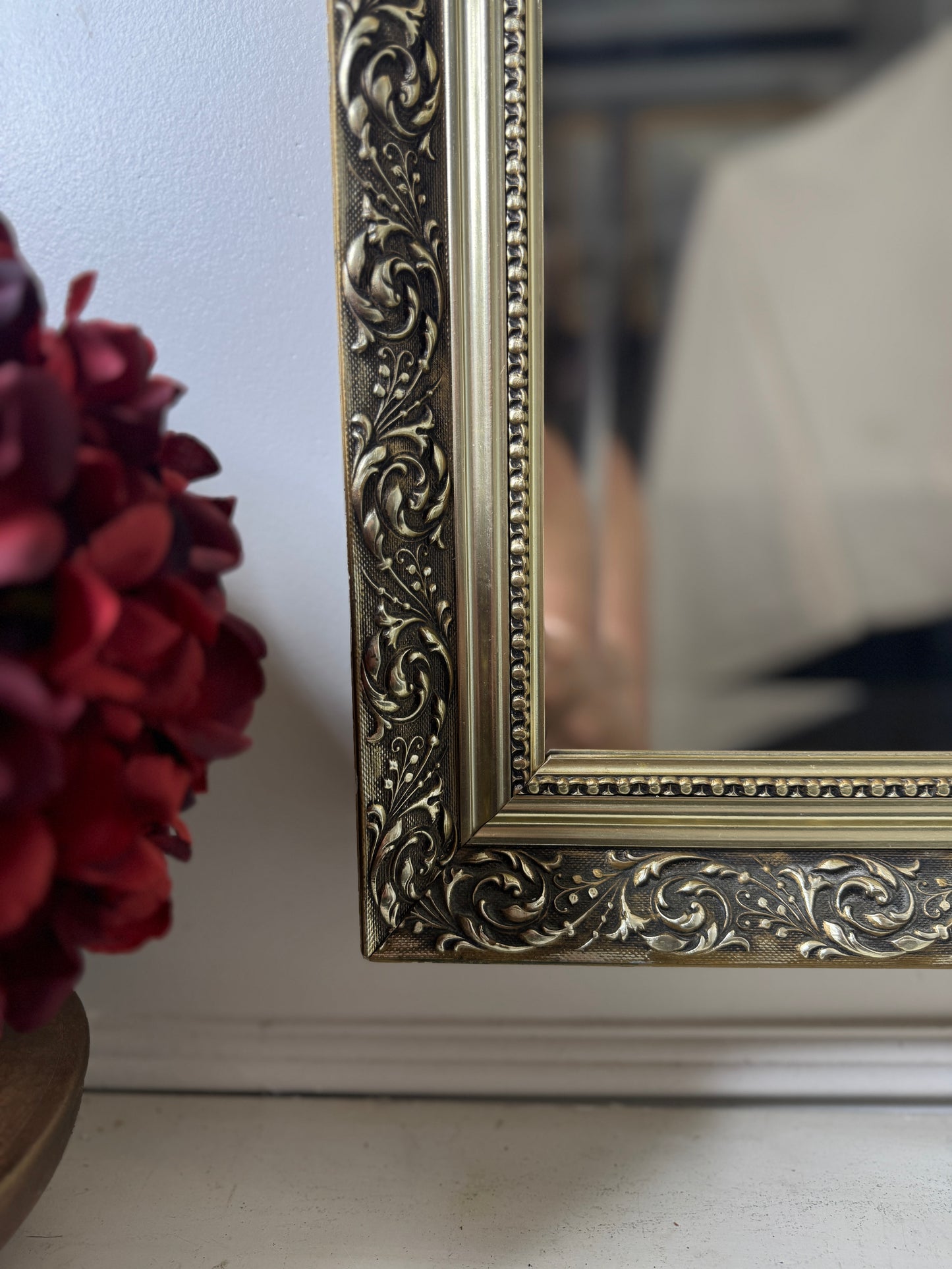 Vintage Large Gold Heavy Mirror in Belvoir Frame