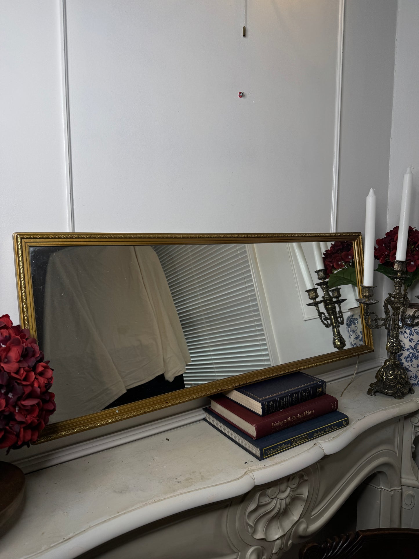 Vintage Gold Gilt Slim Trimmed Dresser Mirror