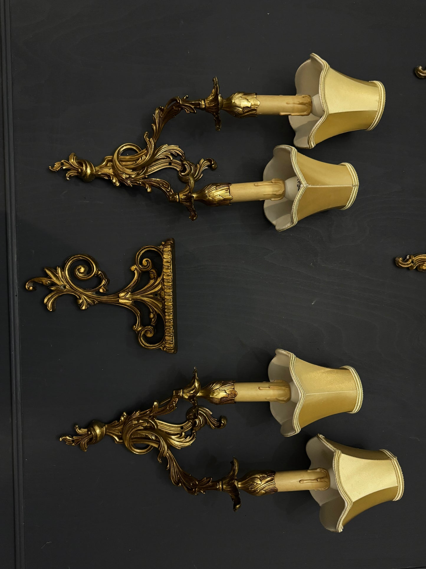 French Leaf Gilded Antique Wall Lights & Wall Scone