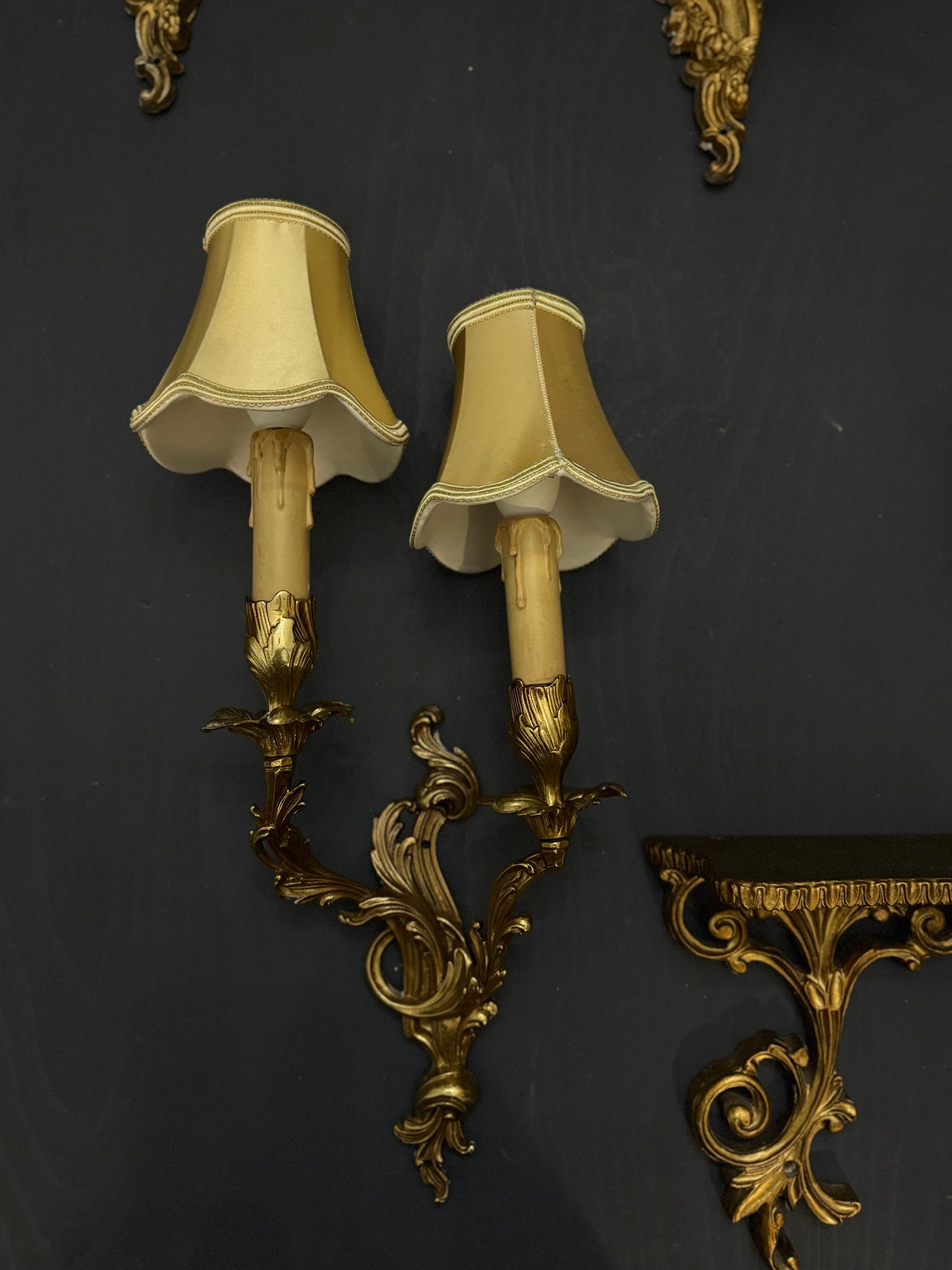 French Leaf Gilded Antique Wall Lights & Wall Scone