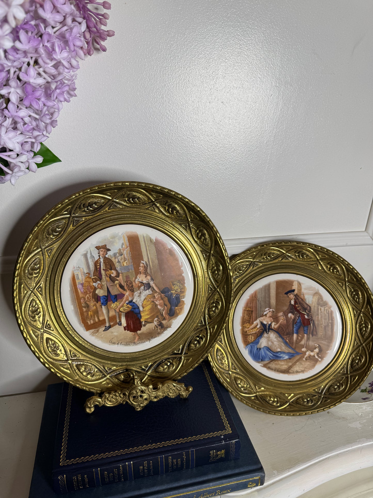 Vintage Brass & Ceramic Victorian Wall Plate – “Cries of London” Made in England