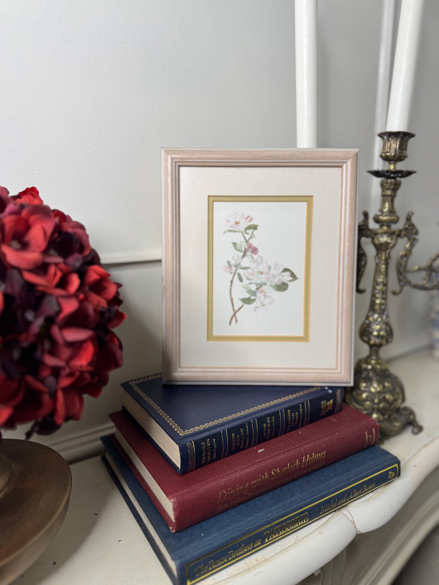 Vintage Floral Print in Pink Frame