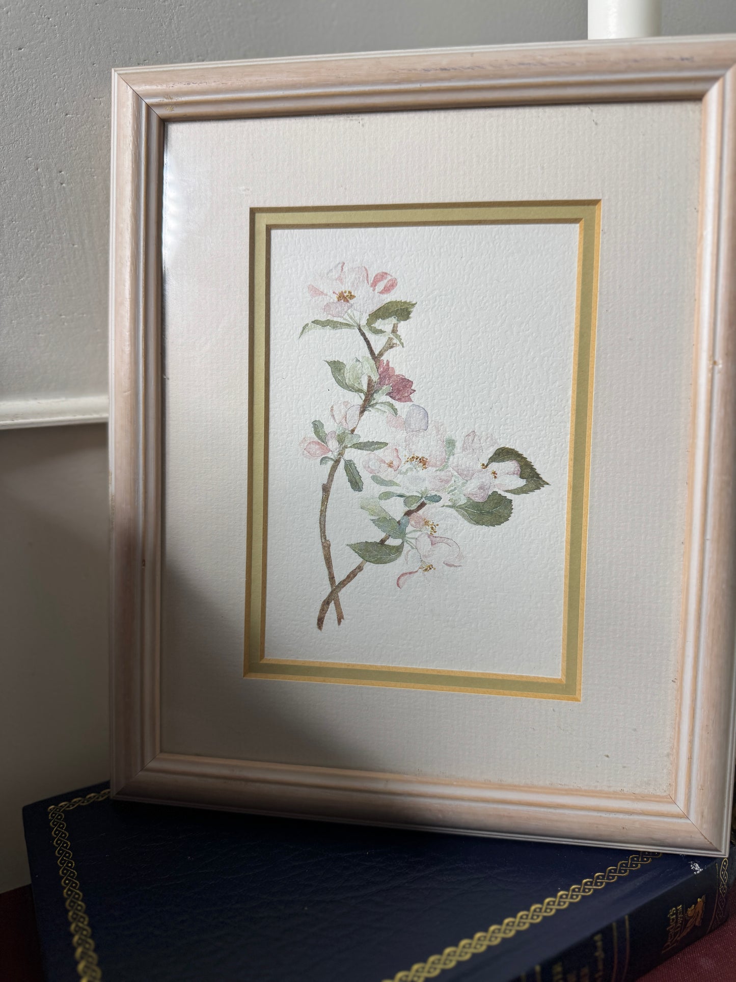 Vintage Floral Print in Pink Frame