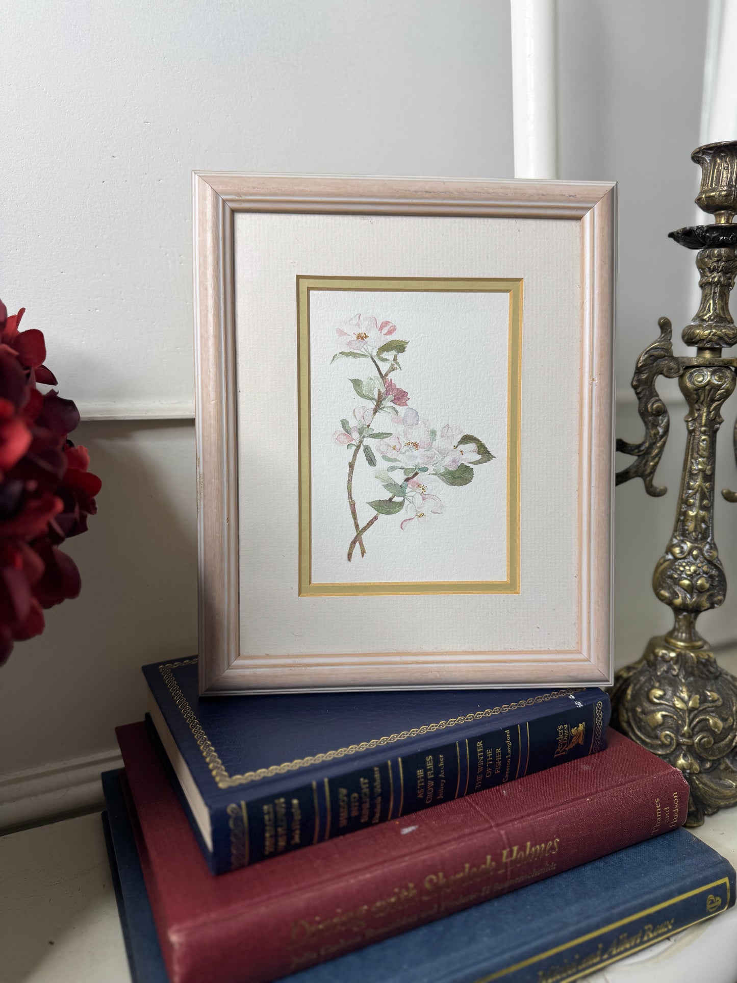 Vintage Floral Print in Pink Frame