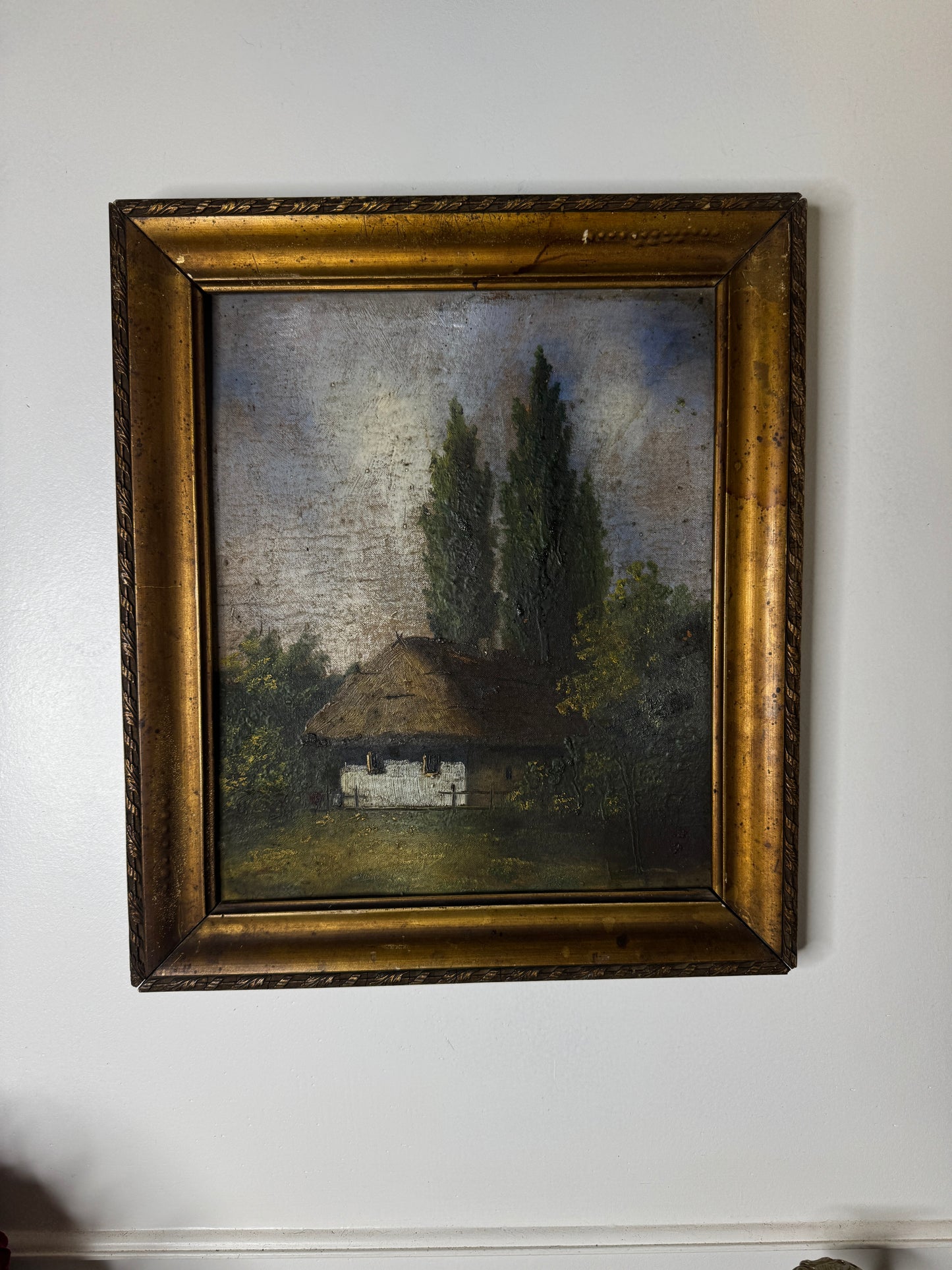 Original Signed Hungarian Oil Painting in Ornate Gold Frame