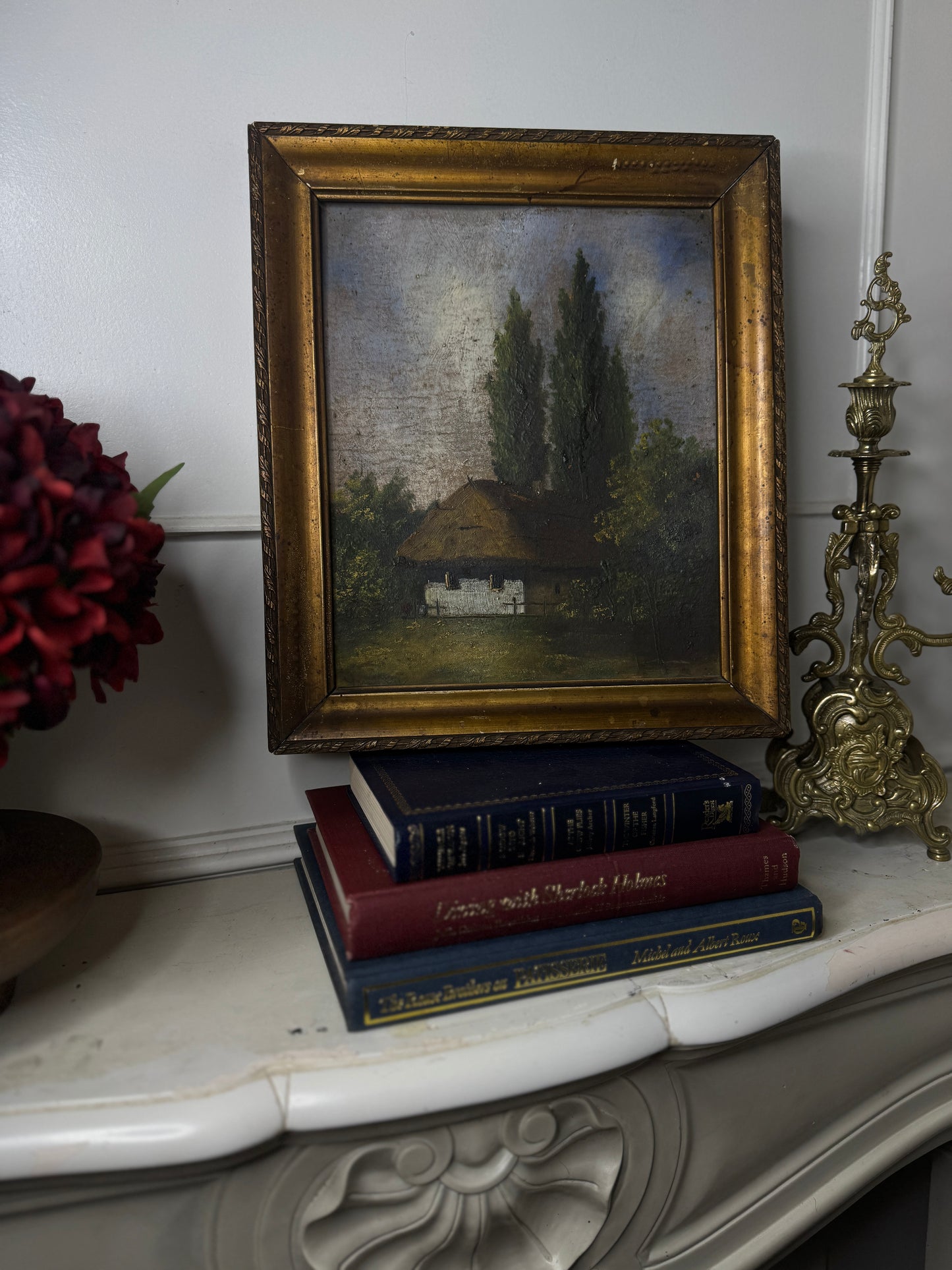 Grand Hungarian Heritage Art Ensemble – Vintage Oil Painting with Ornate Gold Frames