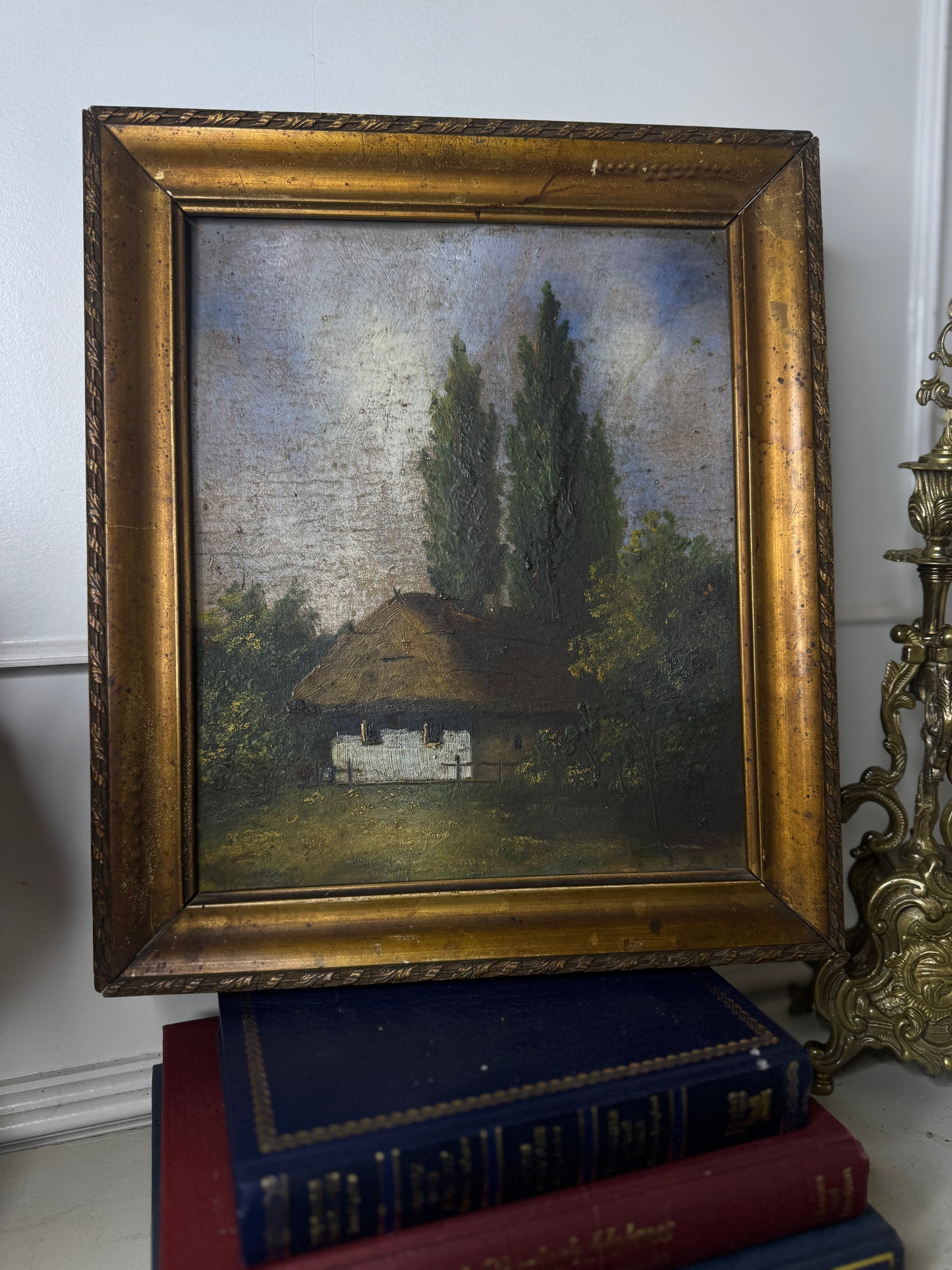 Original Signed Hungarian Oil Painting in Ornate Gold Frame