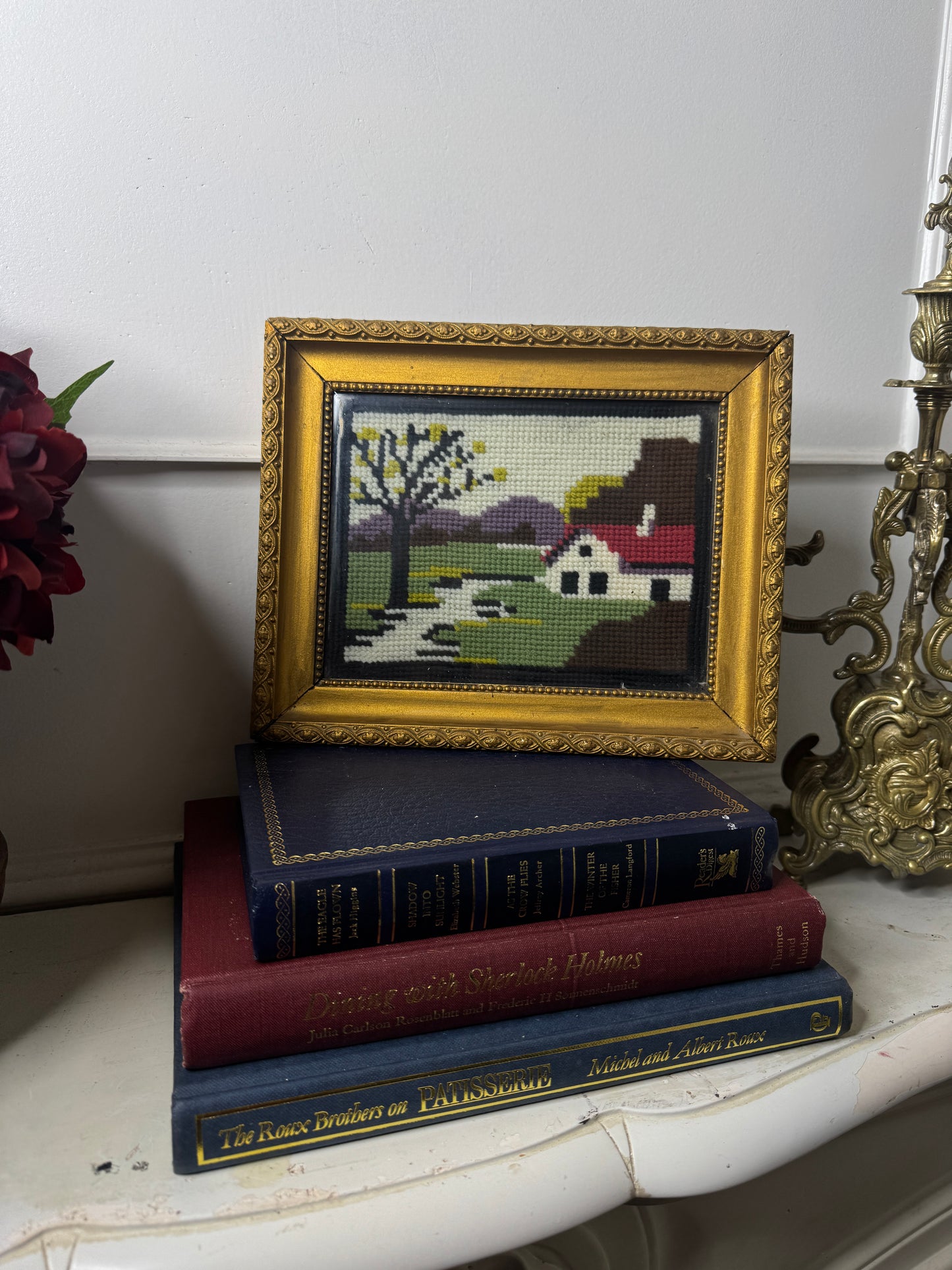 Hungarian Heritage – Rare Goblein / Embroidery Scene in Thick Gold Gilt Frame