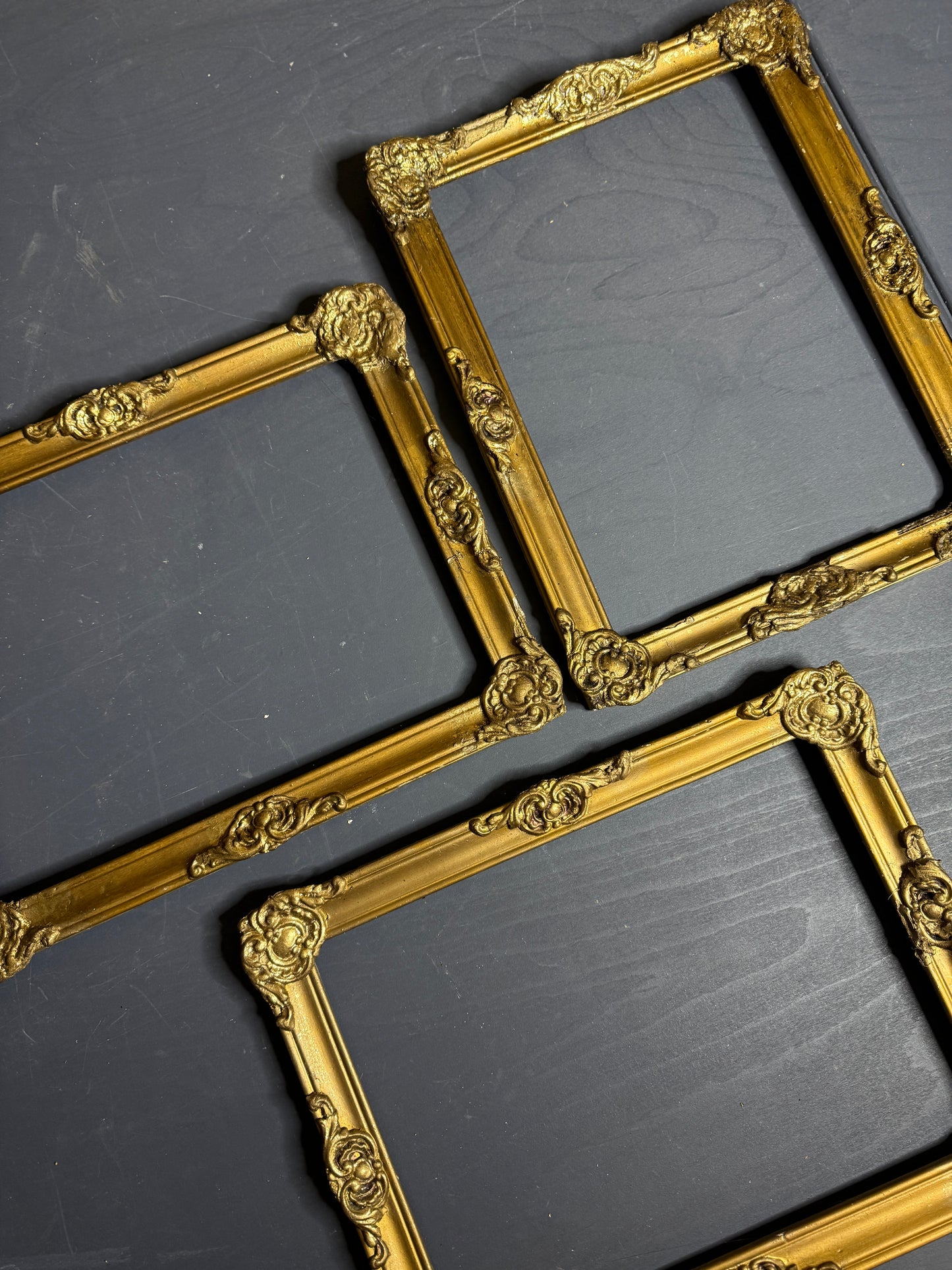 Buda Prestige – Hungarian Vintage Slim Gold Gilt Ornate Matching Frames