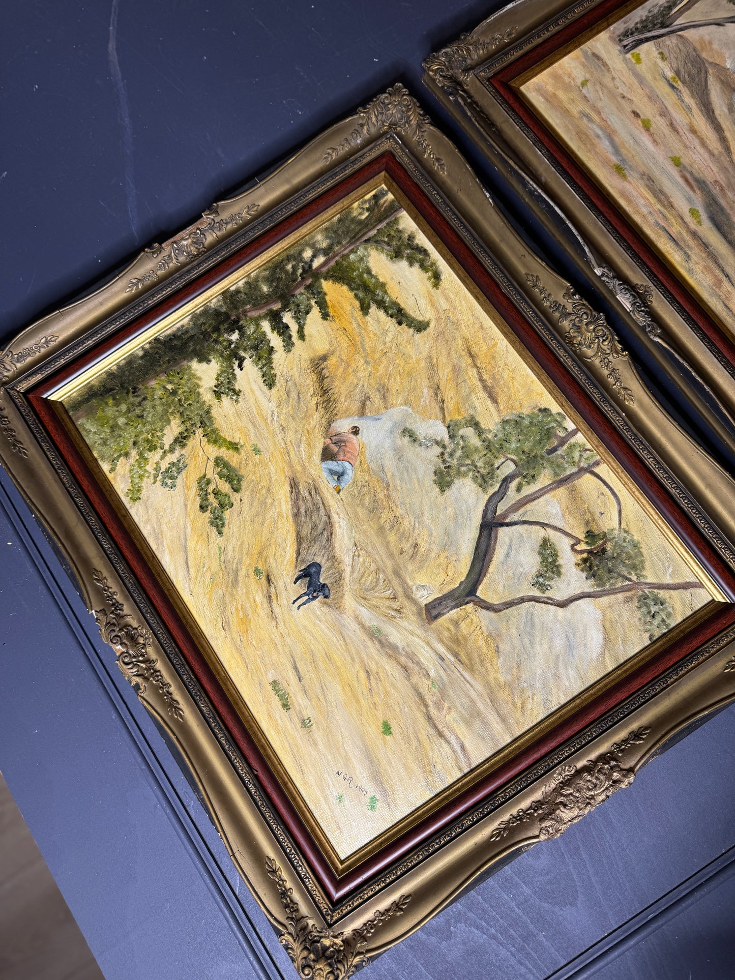 Loyal Shadows– Original Oil Painting by N.G. Reynolds in Hungarian Ornate Frames