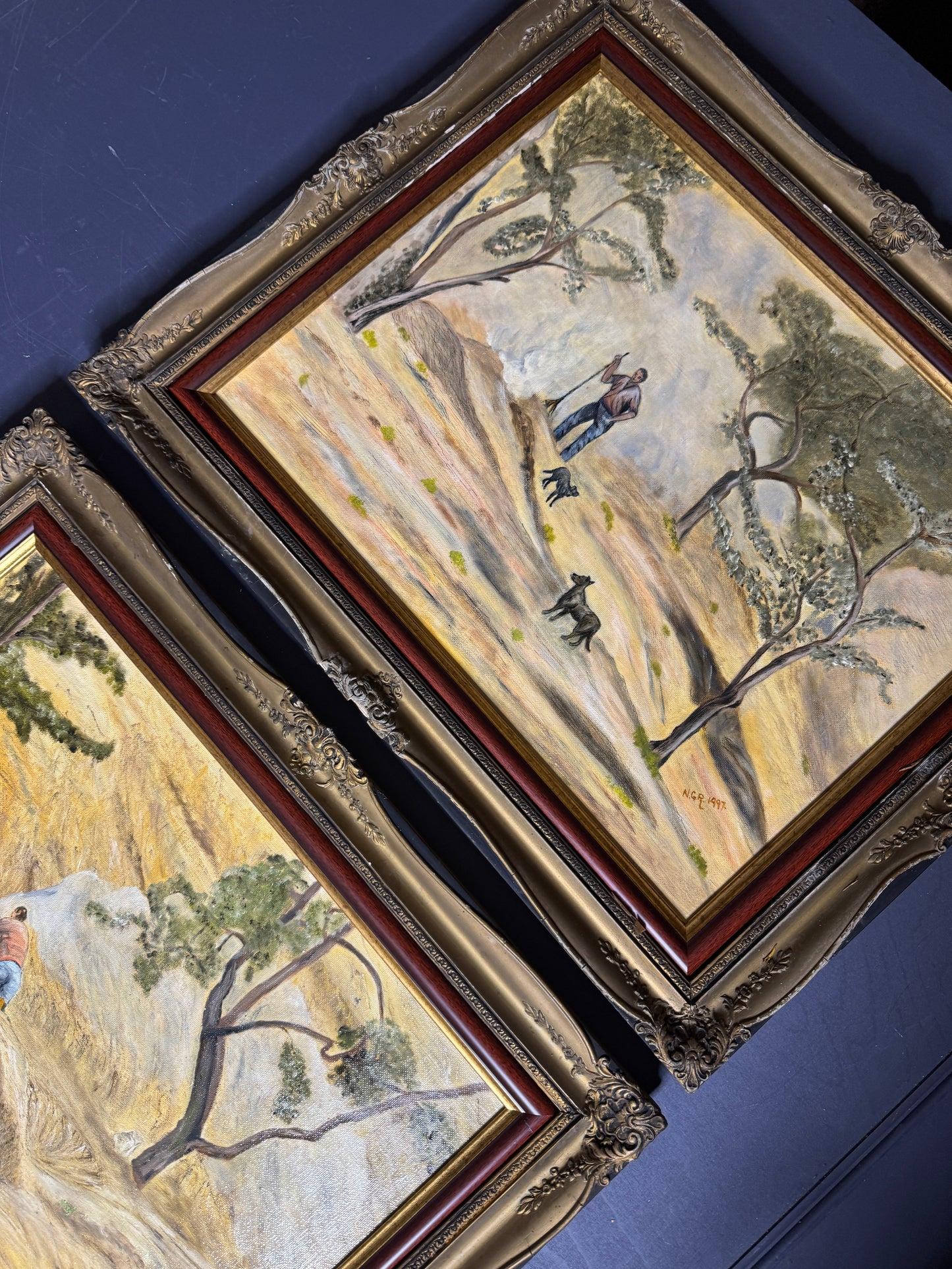 Loyal Shadows– Original Oil Painting by N.G. Reynolds in Hungarian Ornate Frames