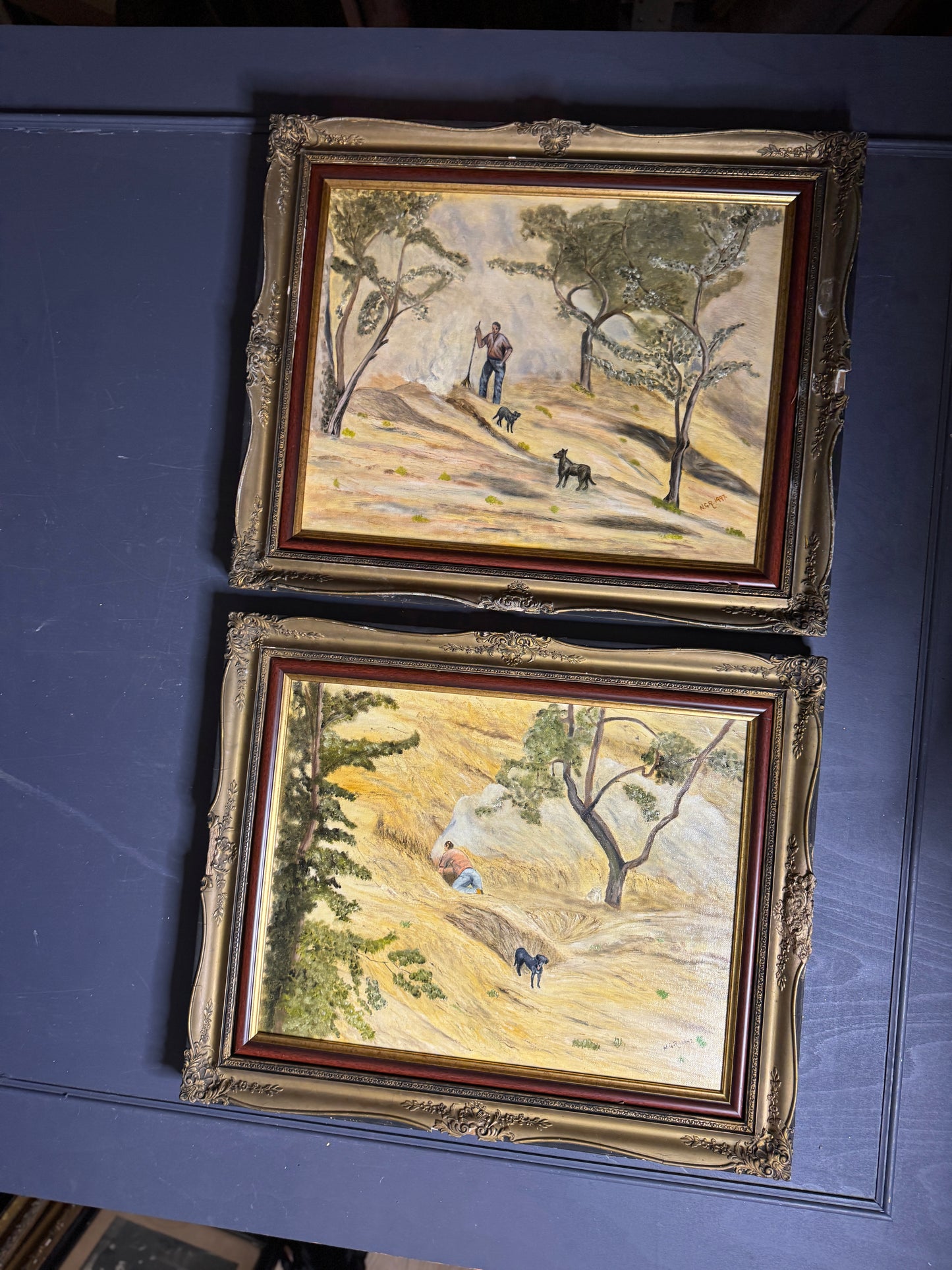 Loyal Shadows– Original Oil Painting by N.G. Reynolds in Hungarian Ornate Frames