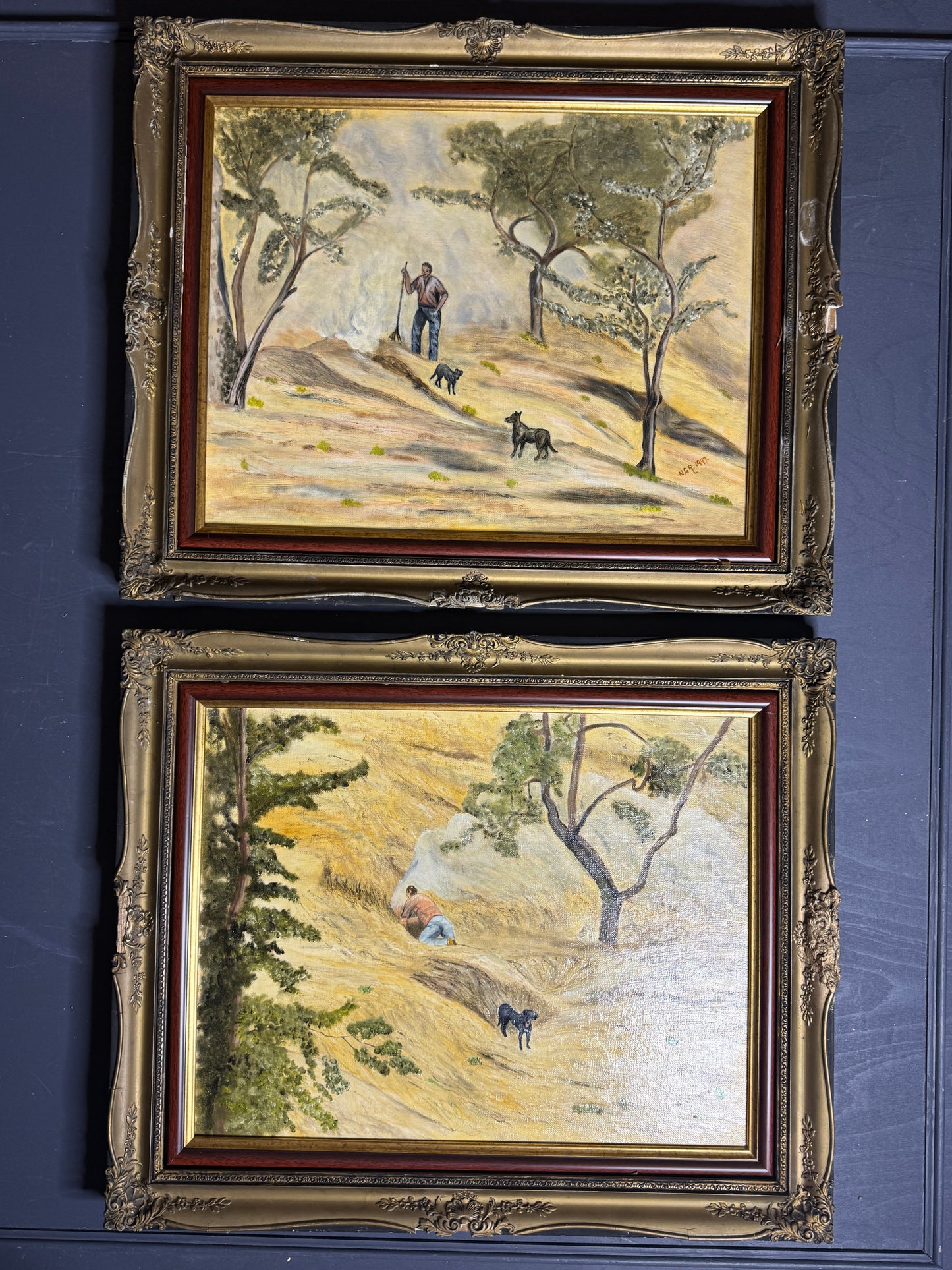 Loyal Shadows– Original Oil Painting by N.G. Reynolds in Hungarian Ornate Frames