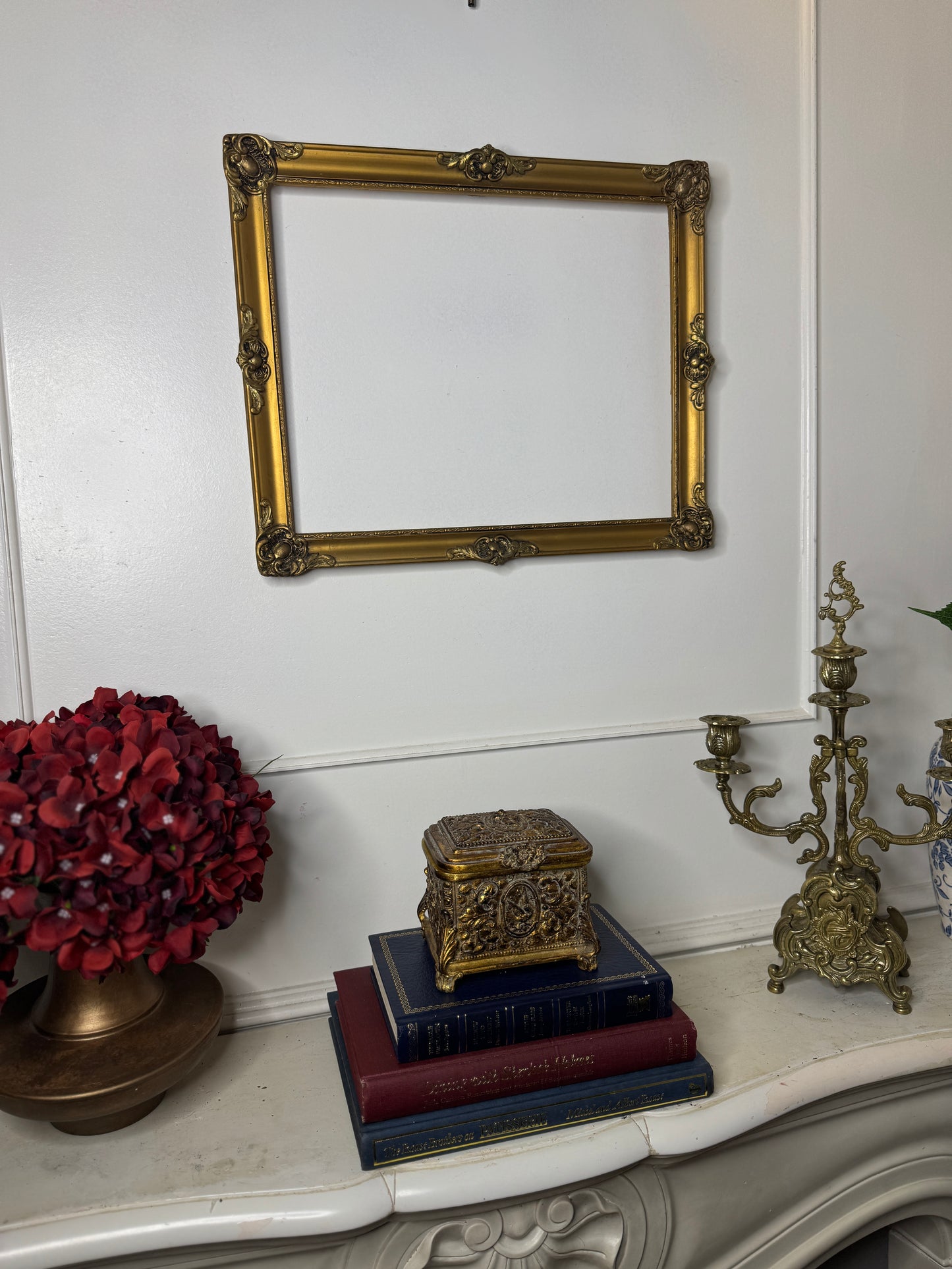 European Grandeur – Hungarian Vintage Gold Slim Gilt Chippendale Frame