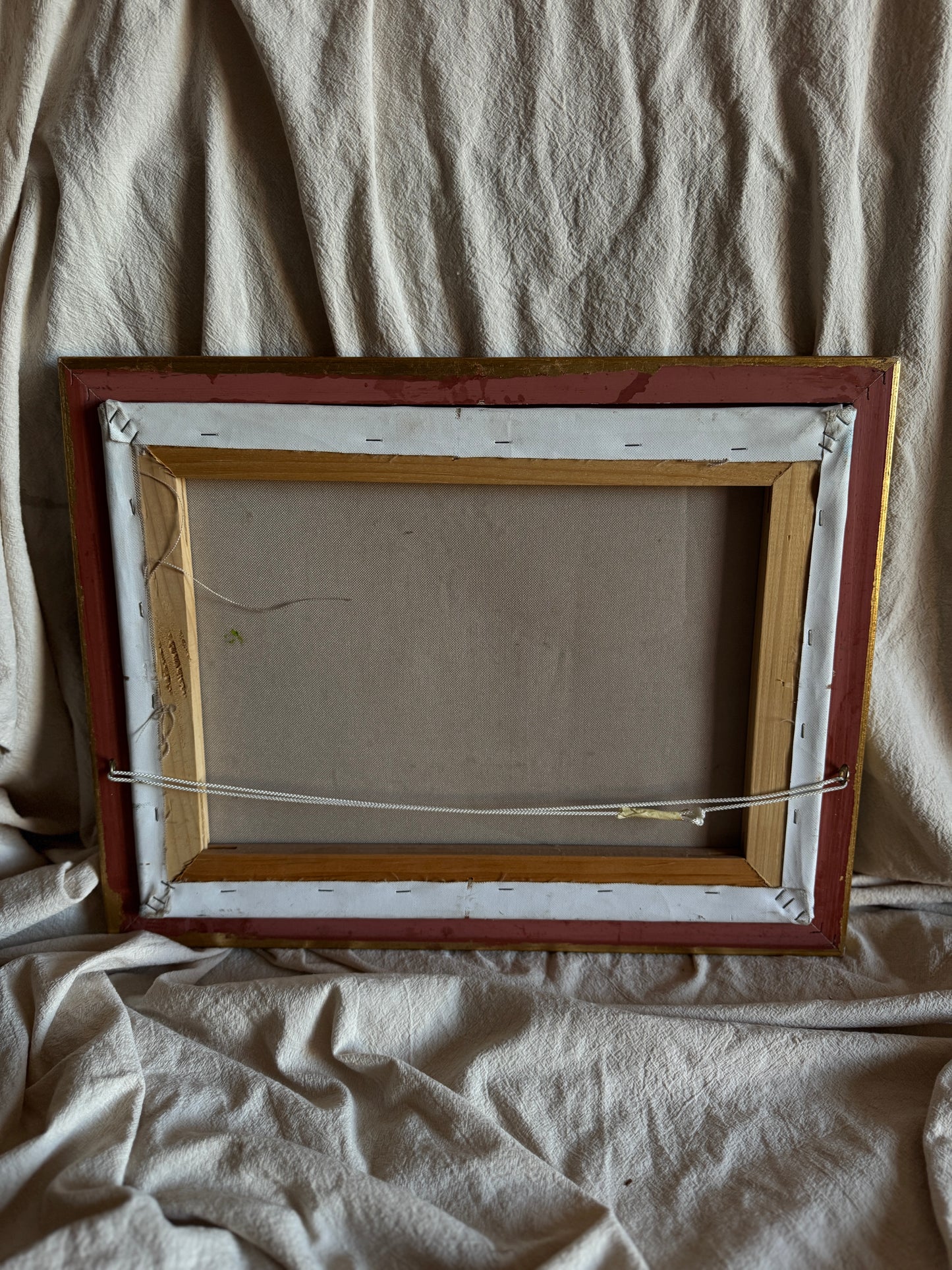 Vintage Bright Mediterranean Oil Paintings – Hand-Painted, Gilt Framed Pieces