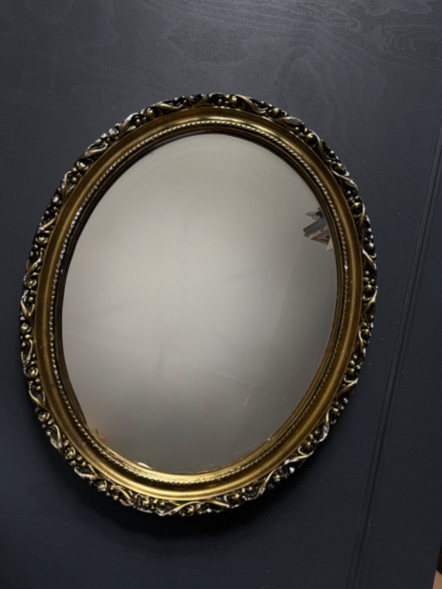 The Vintage Golden Oval Wall Mirror