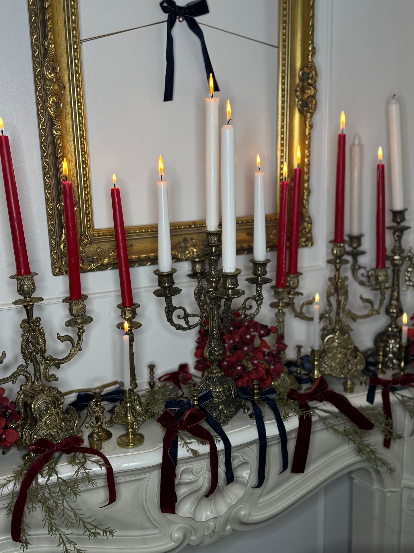 Vintage European Brass Candlesticks Pair