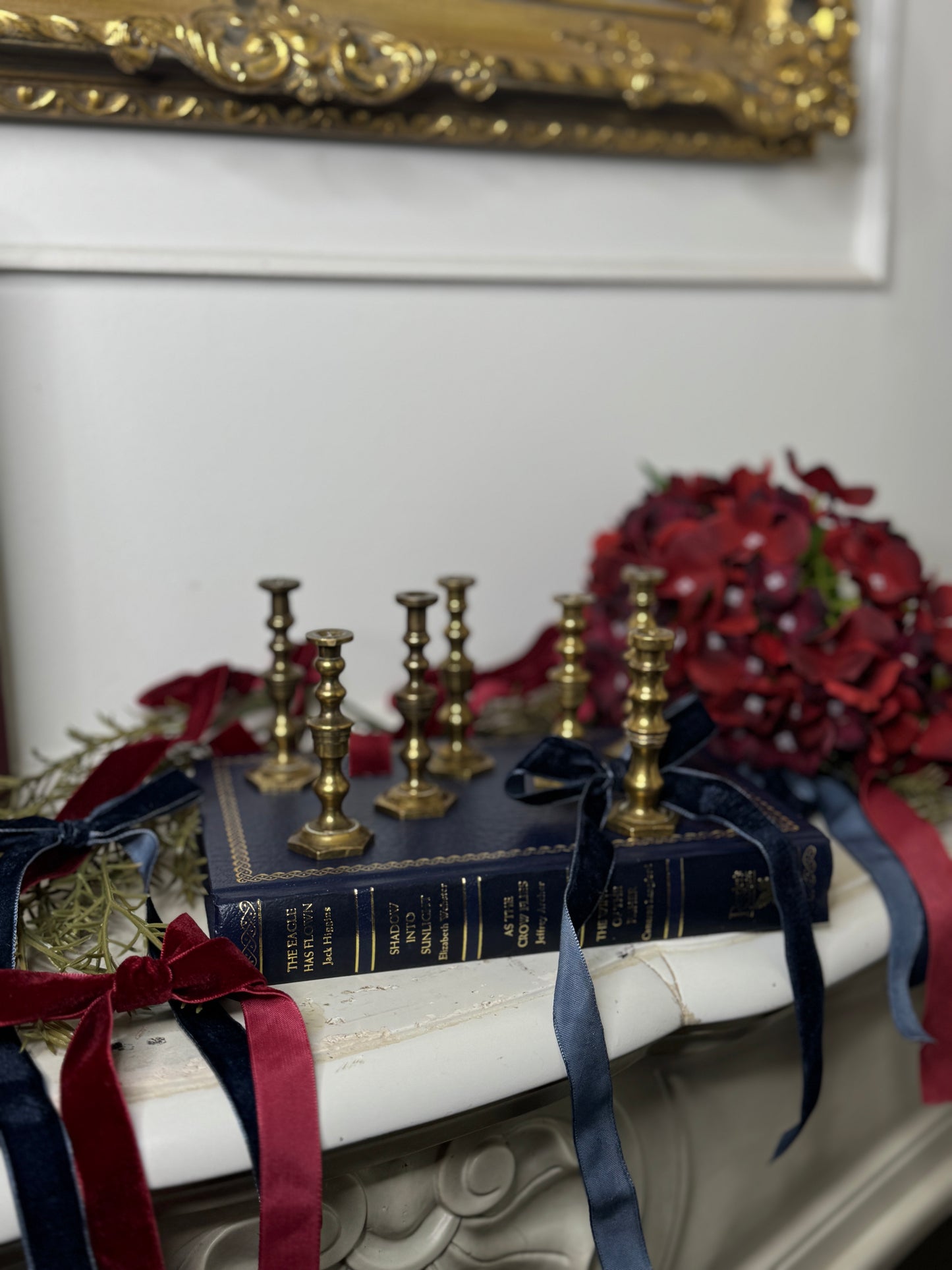 Vintage European Brass Mini Candlesticks Set of 7