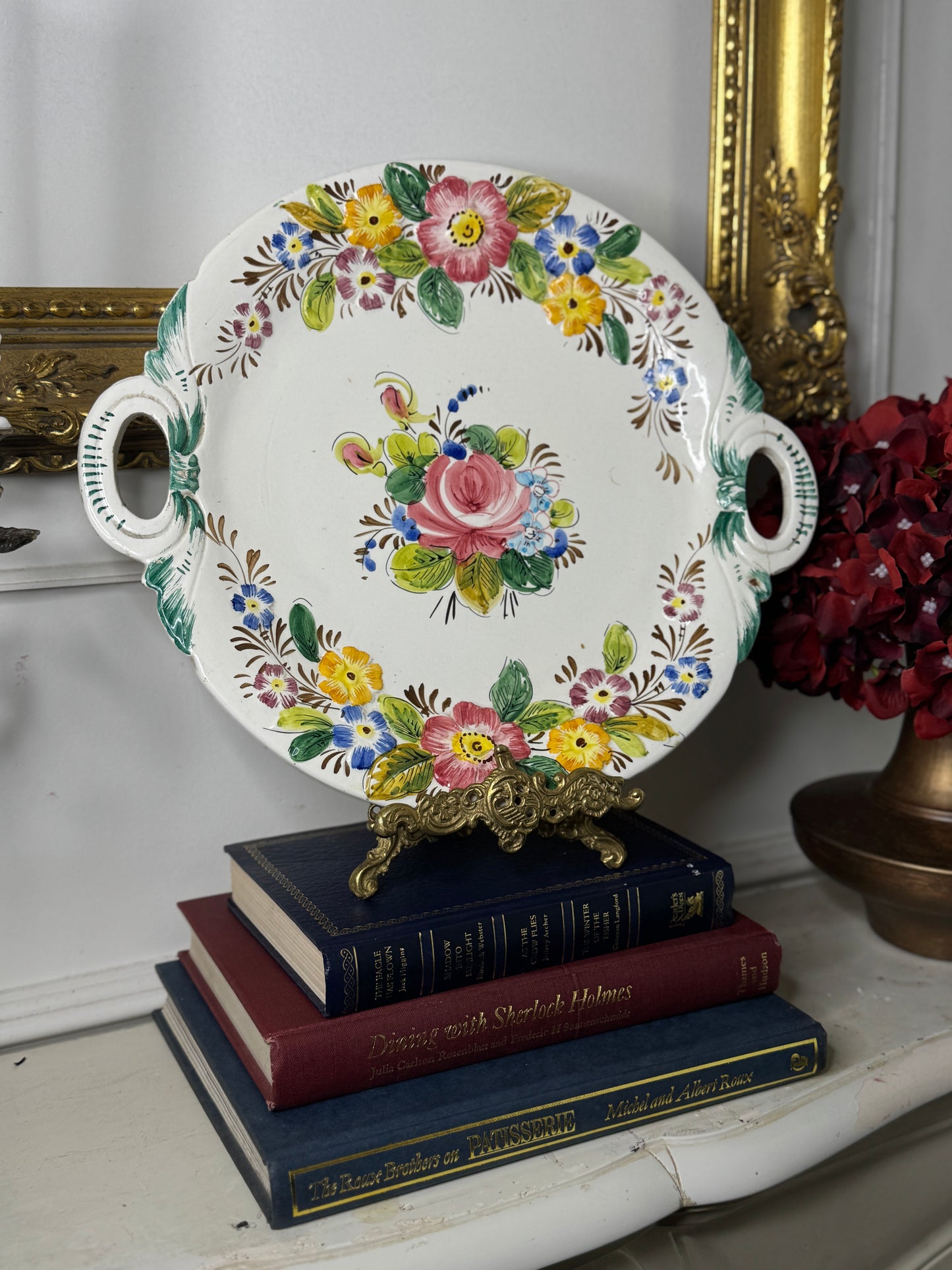 Italian Vintage Handpainted Large Plate