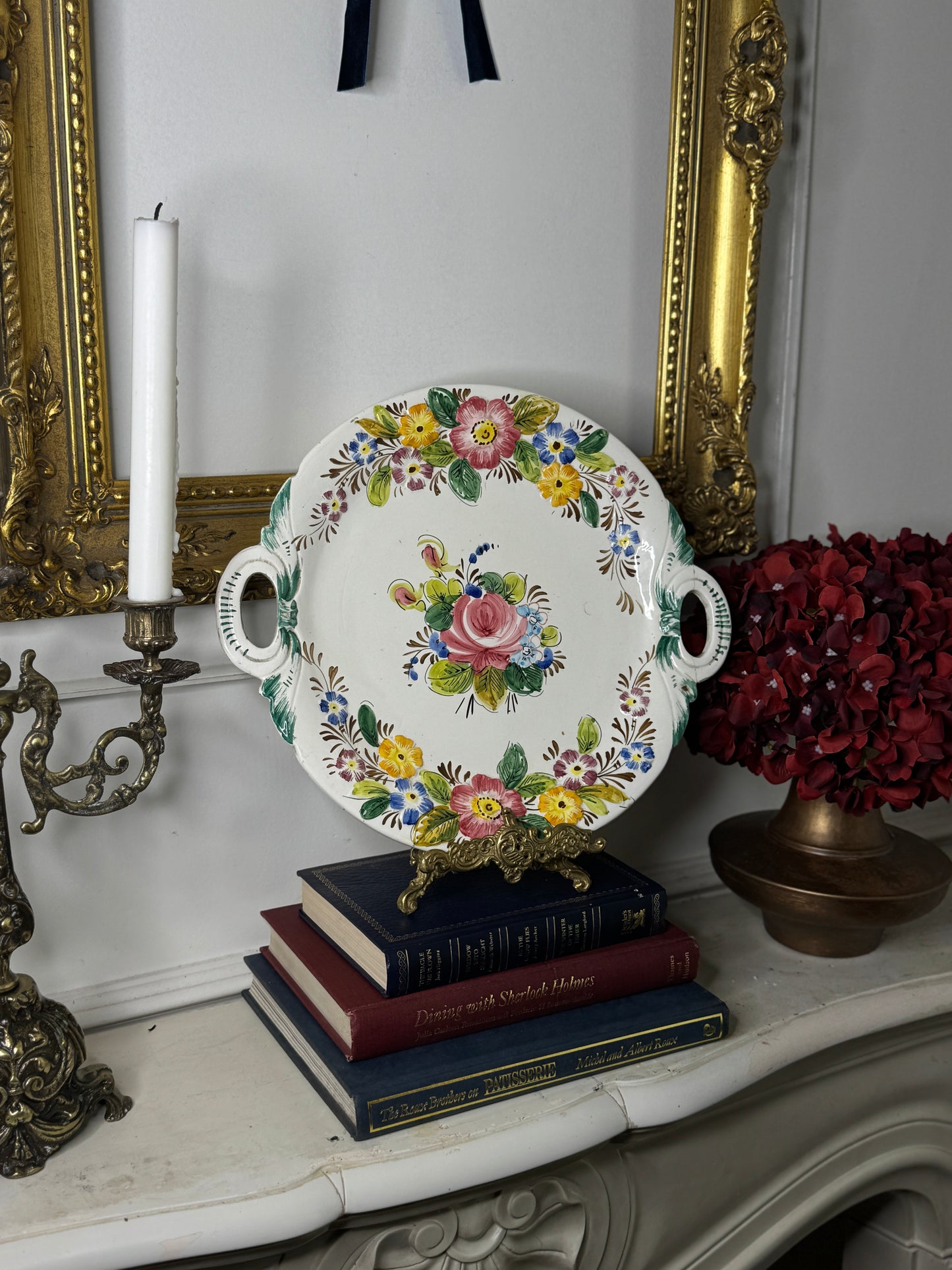 Italian Vintage Handpainted Large Plate